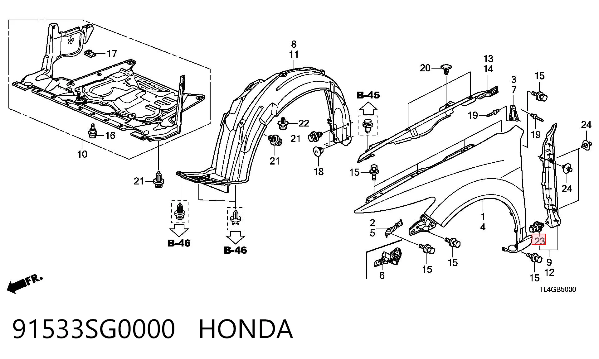 91533SG0000 Honda 