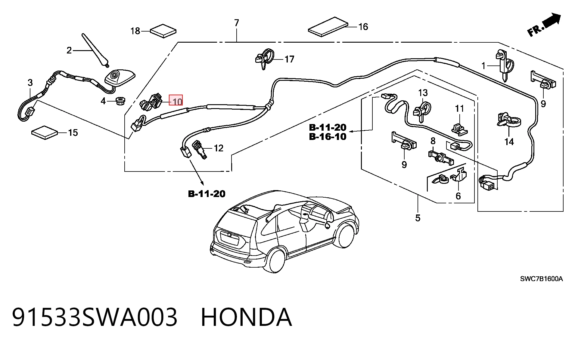 91533SWA003 Honda