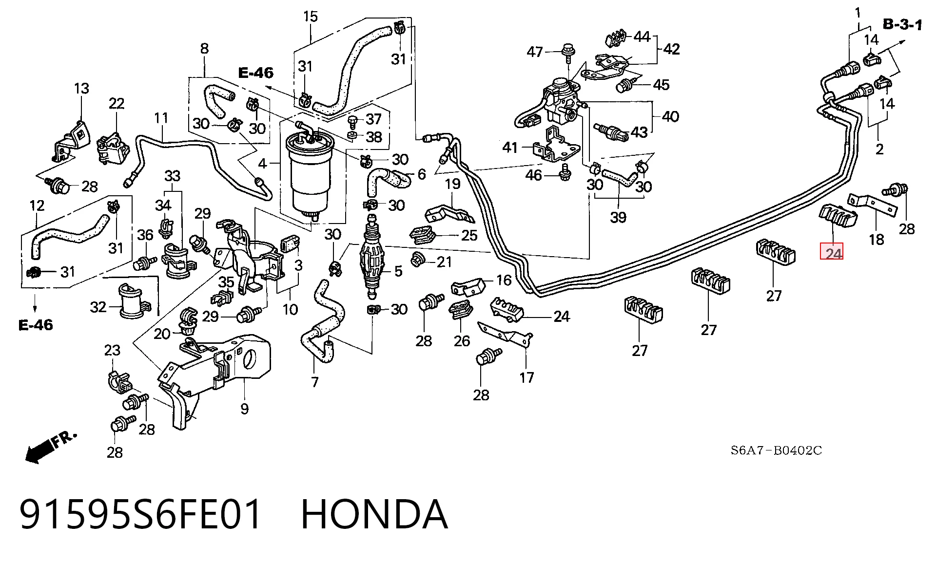 91595S6FE01 Honda