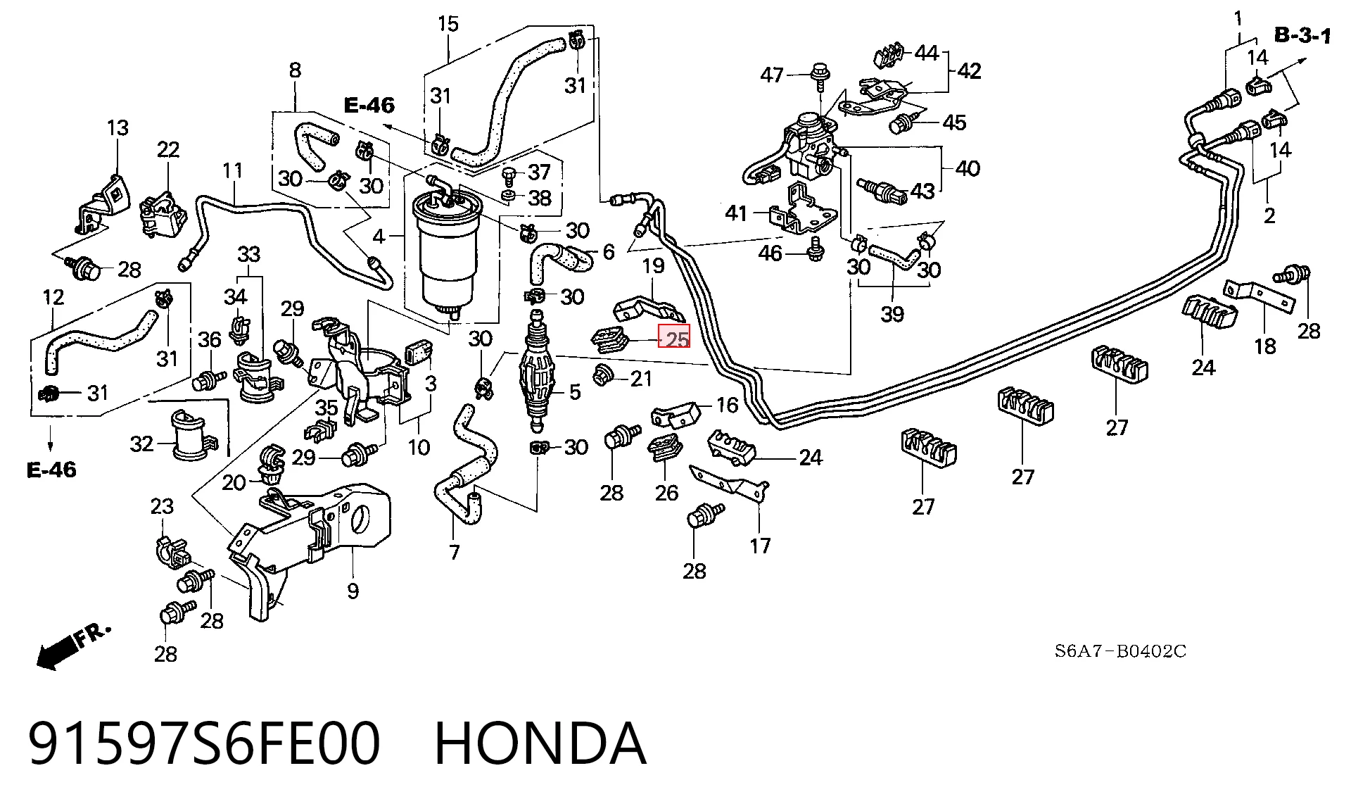 91597S6FE00 Honda