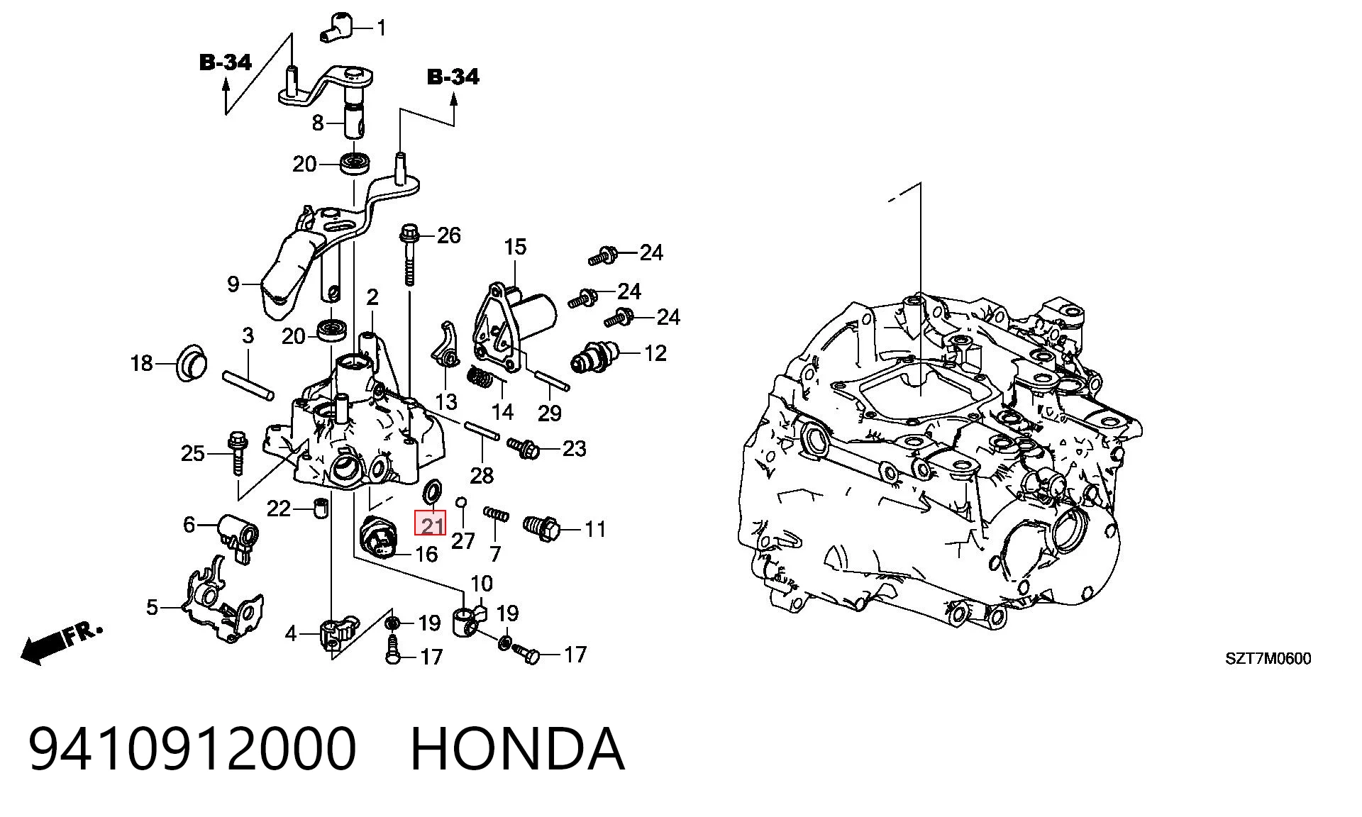 9410912000 Honda Anel de vedação, universal