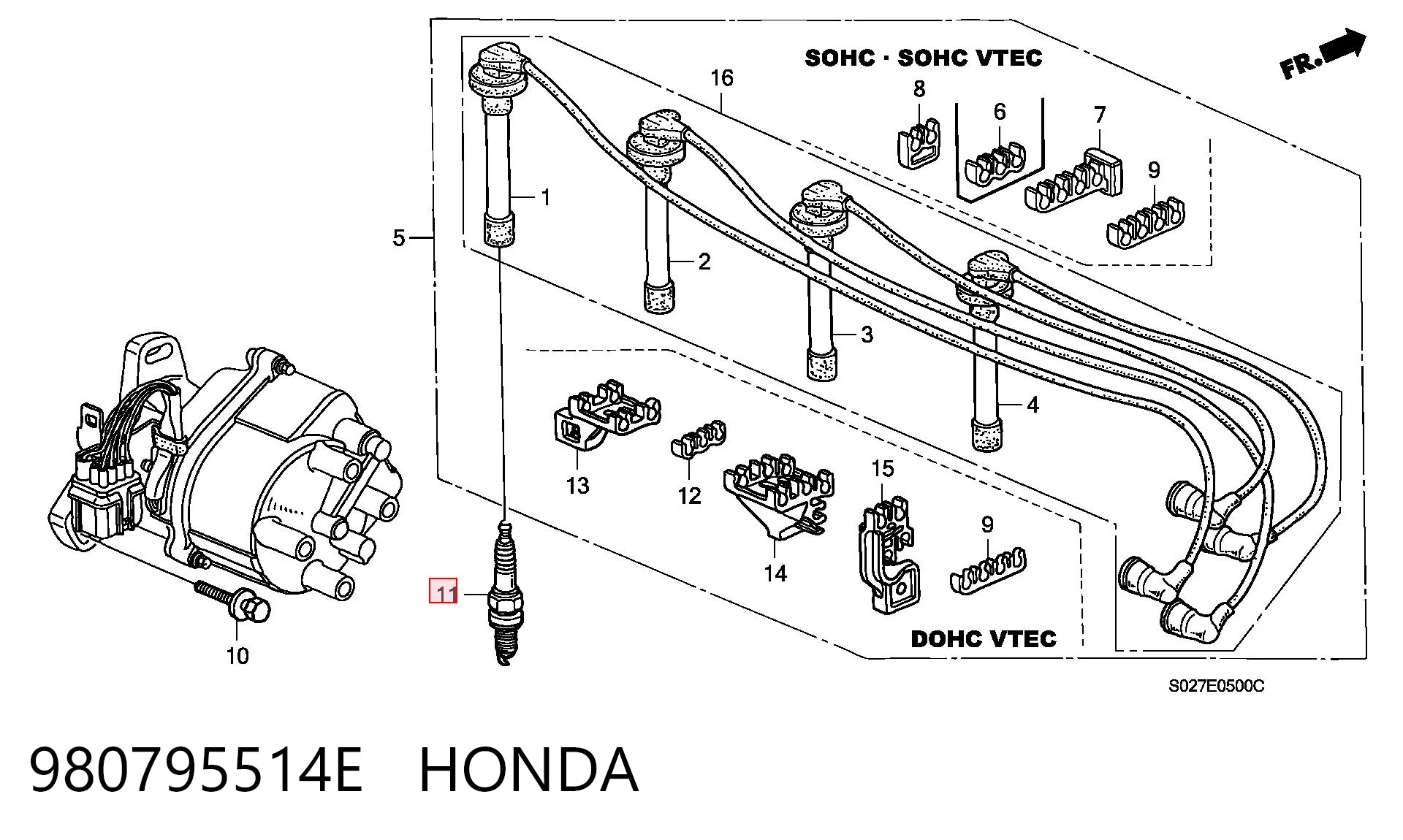 980795514E Honda Vela de ignição
