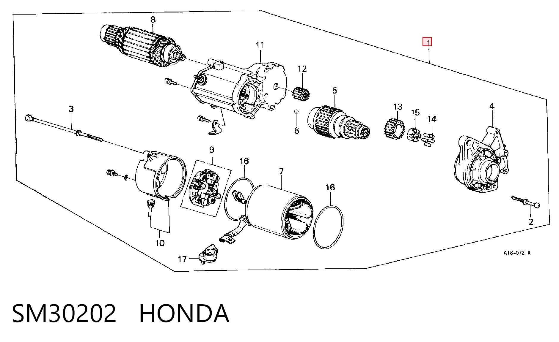 Motor de arranco para Honda Accord III CA4, CA5