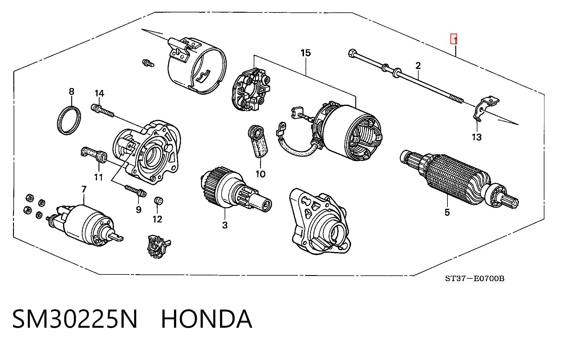  Motor de arranco Honda Civic VI coupé (EJ6, EJ8) (1996 - 2000) VI