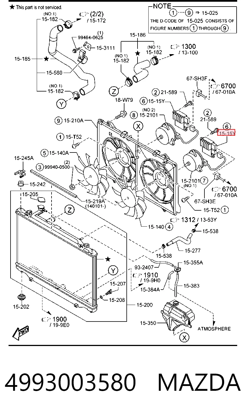 4993003580 Mazda Regulador de revoluções de ventilador de esfriamento (unidade de controlo)