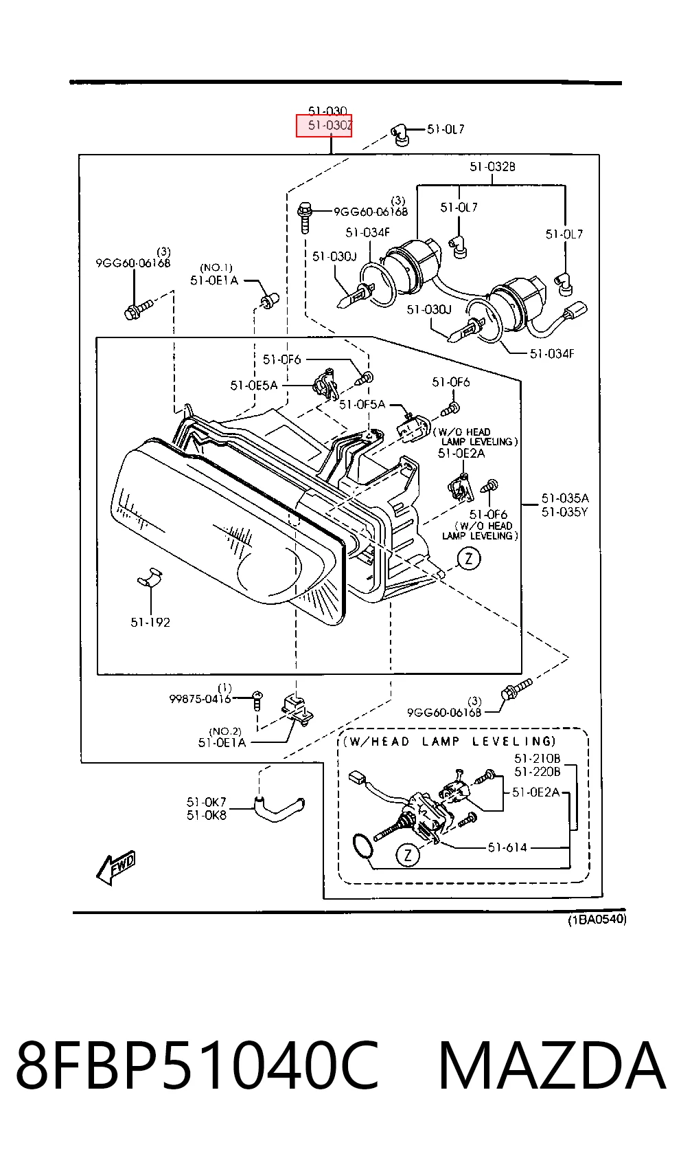 Luz esquerda Mazda 323 F V BA