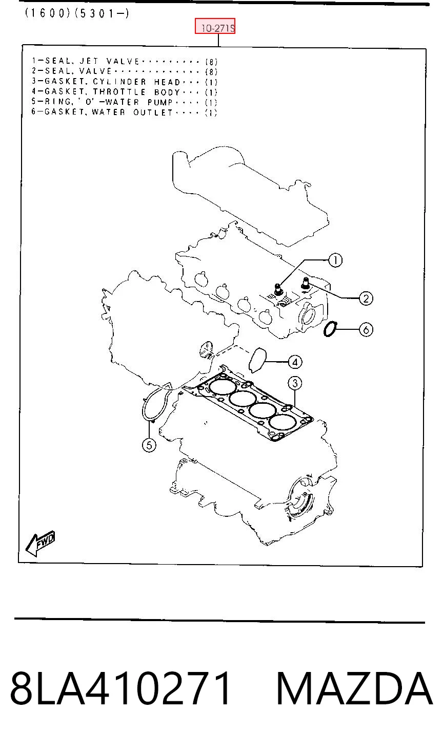 8LA410271 Mazda Kit de vedantes de motor completo