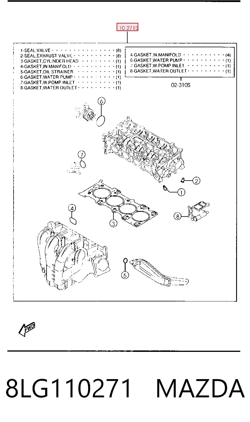 Kit de vedantes de motor completo para Mazda 3  BK12