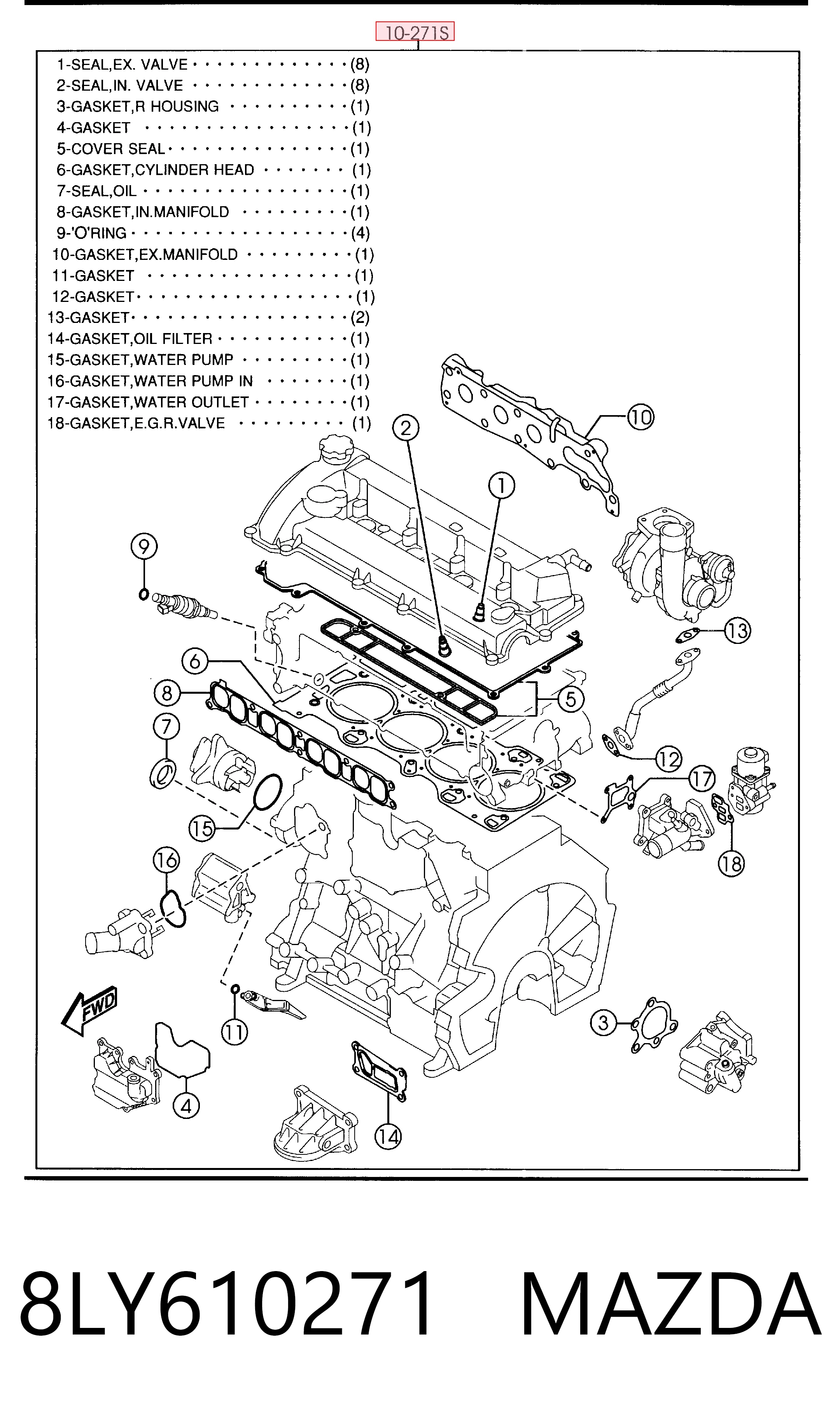 Compre Kit de vedantes de motor completo Mazda 6 