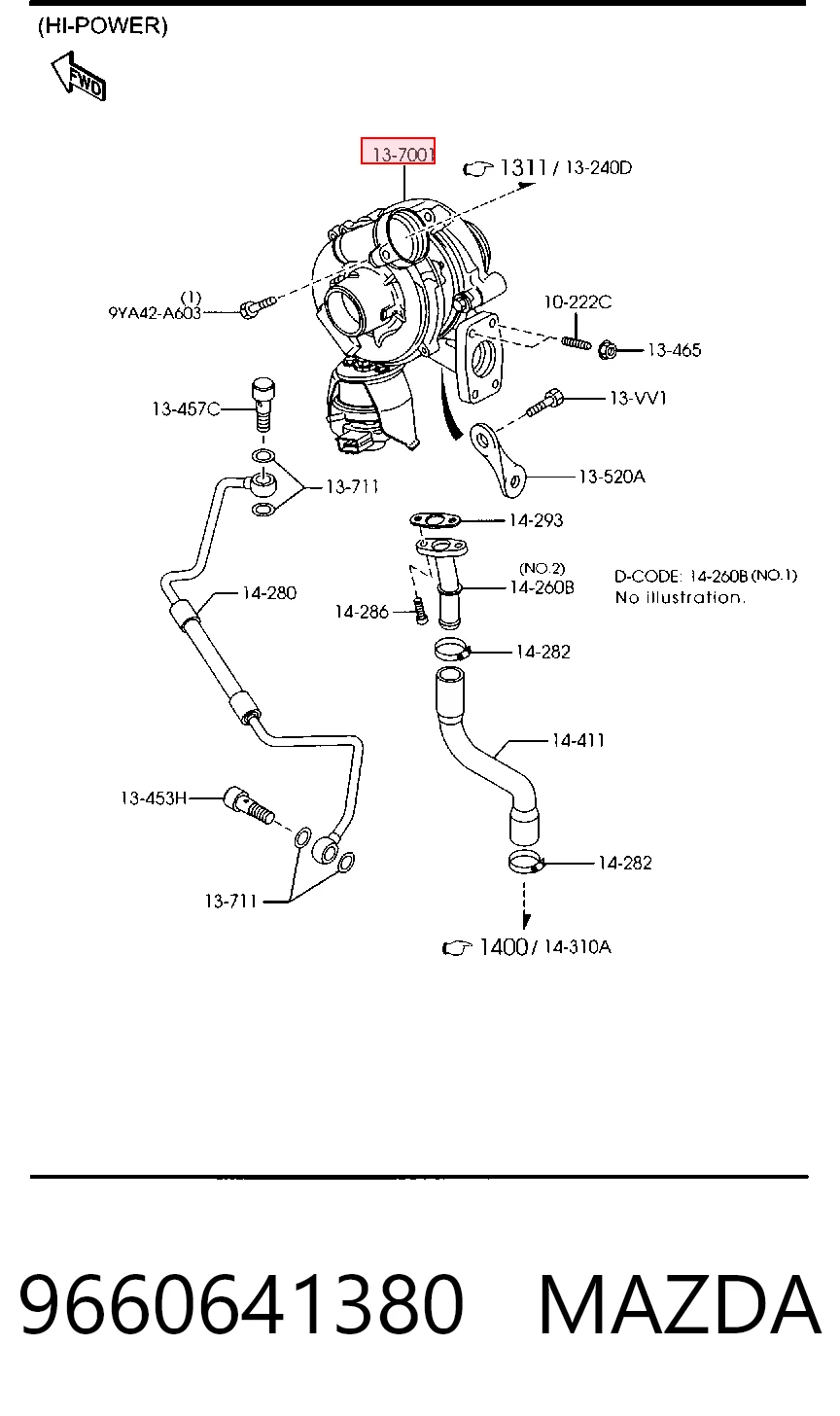 9660641380 Mazda Turbina