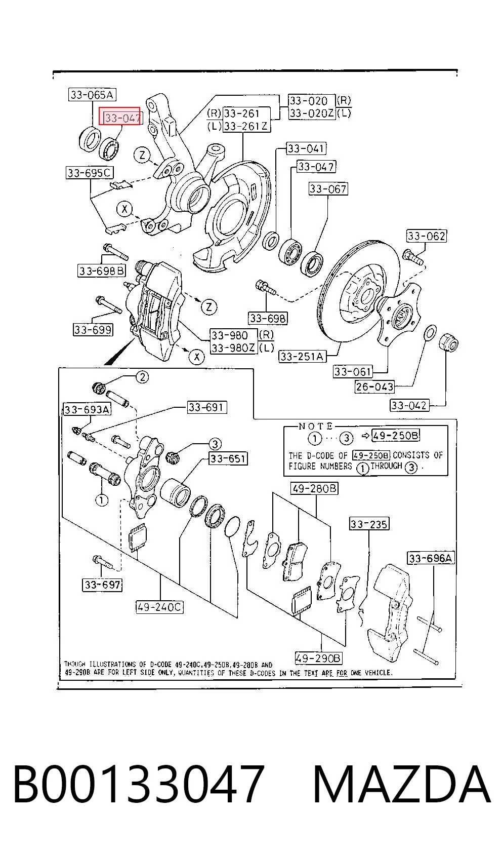 Rolamento de cubo dianteiro para Mazda 323 BF