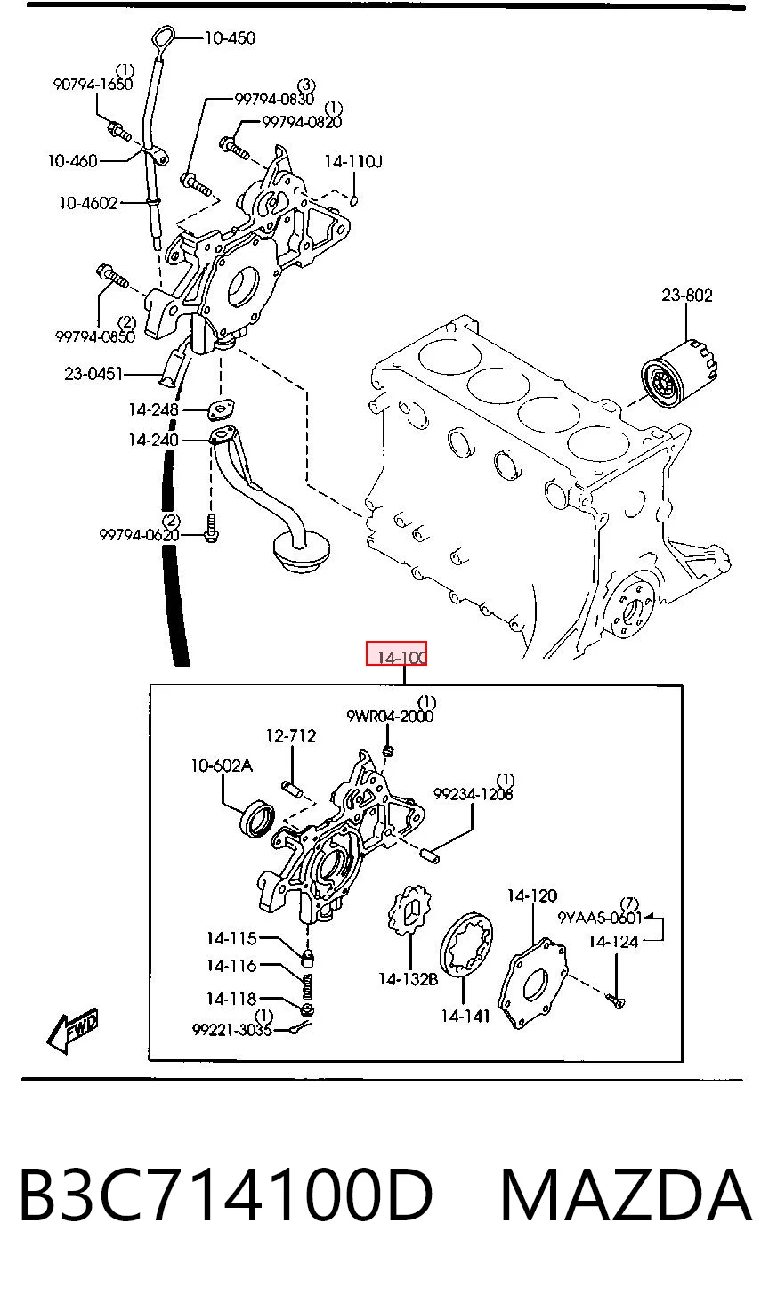 Bomba de óleo para Mazda 323 BA