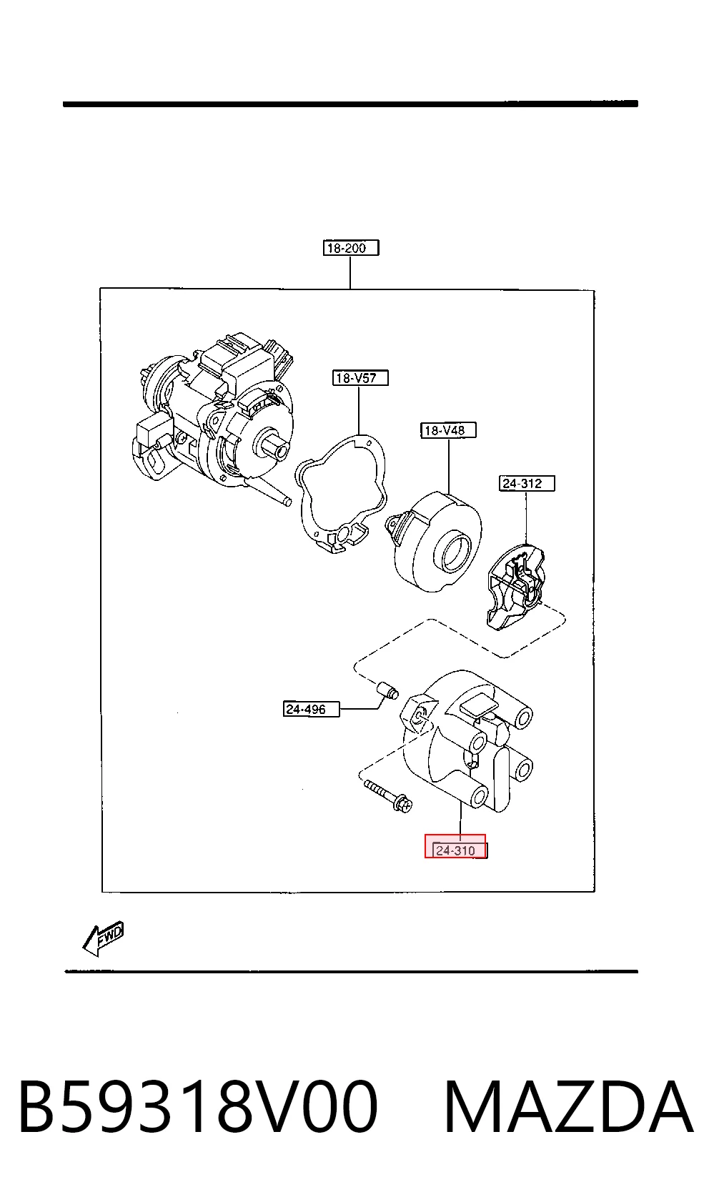 Tampa de distribuidor de ignição (distribuidor) para Mazda 323 F V BA