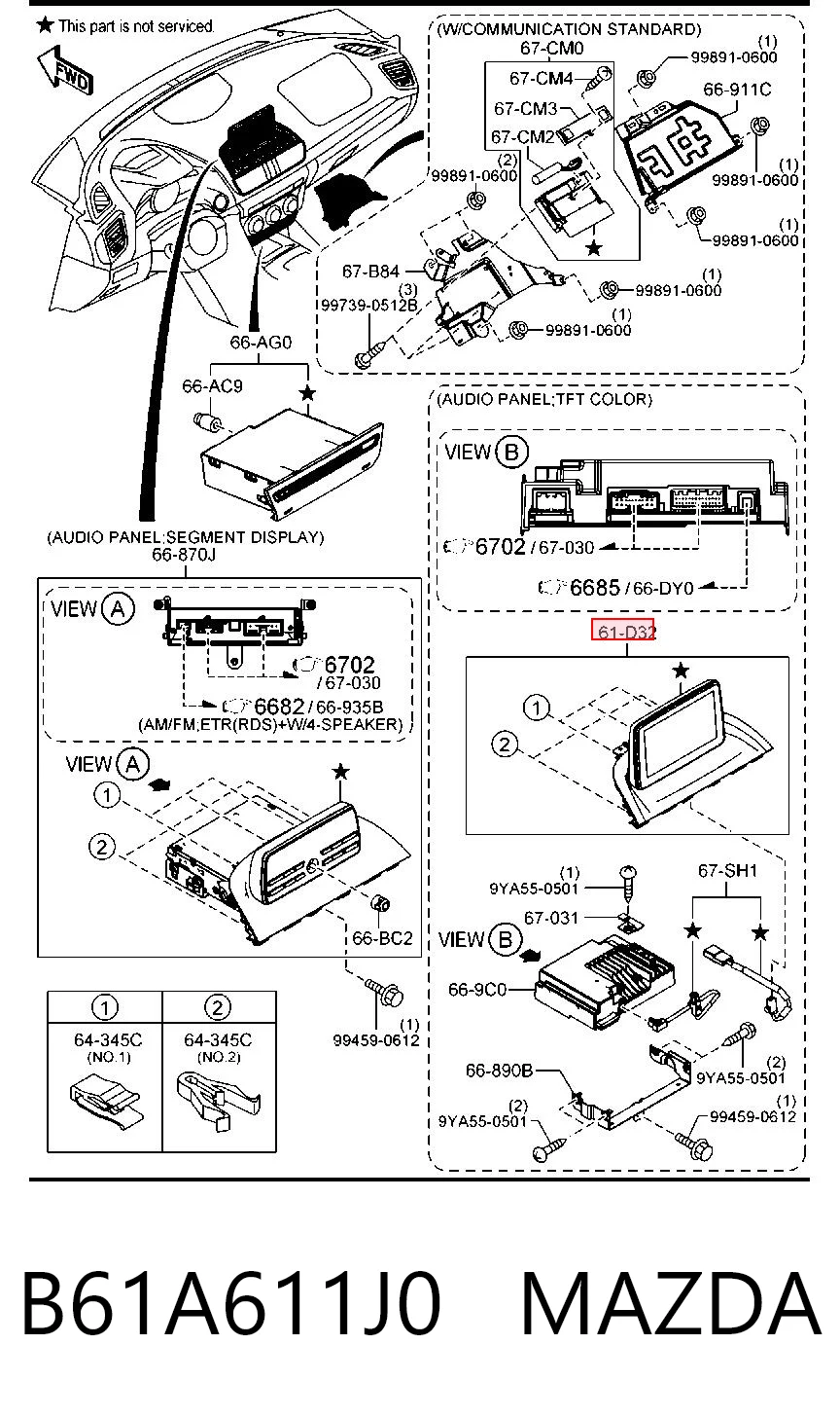 Mostrador multifuncional para Mazda 3  BM, BN