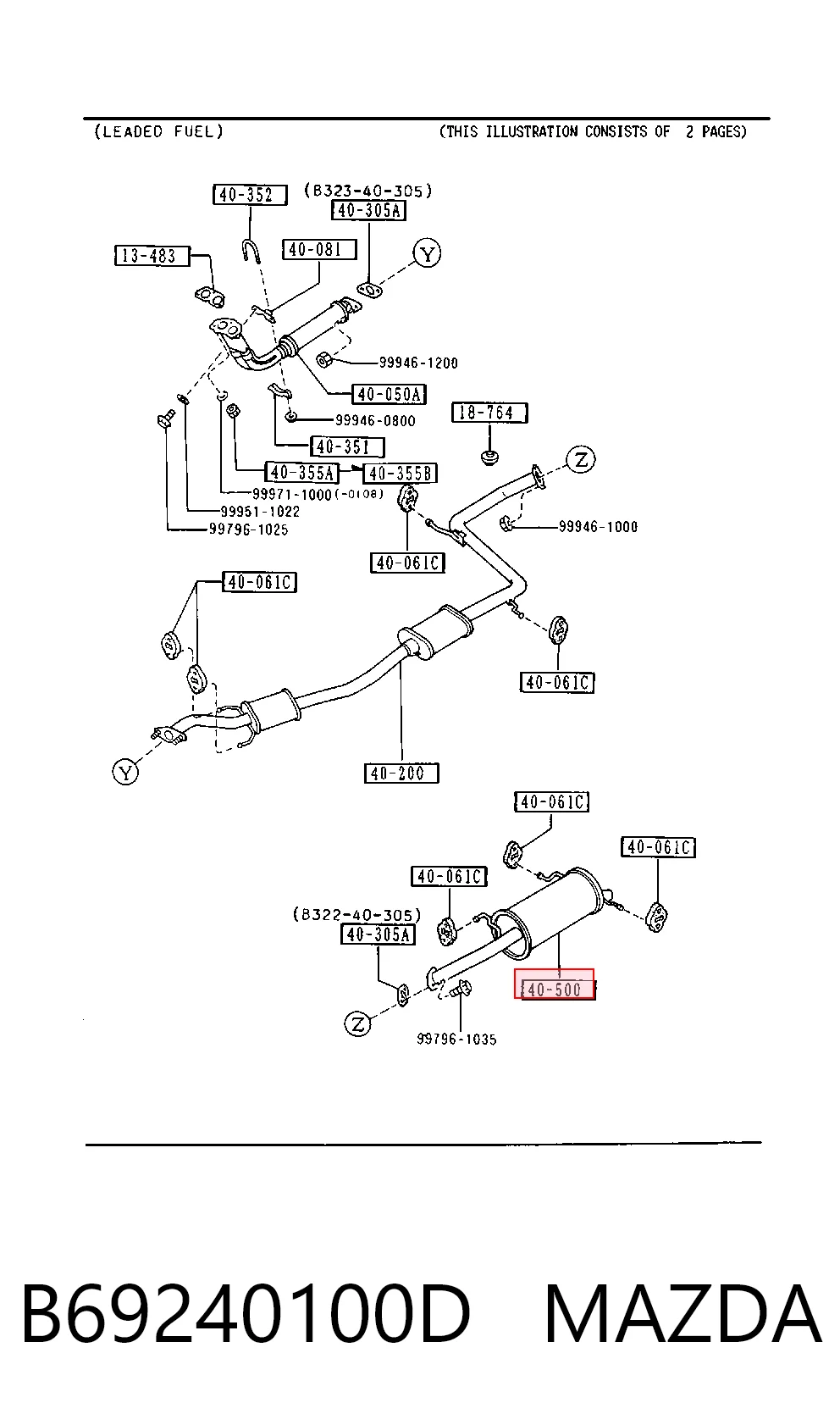 Silenciador, parte traseira para Mazda 323 BG