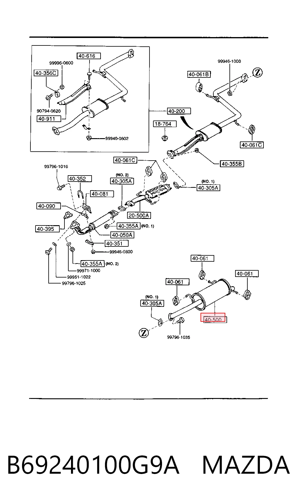  Silenciador, parte traseira Mazda 323 F IV hatchback (BG) (1989 - 1994) F IV