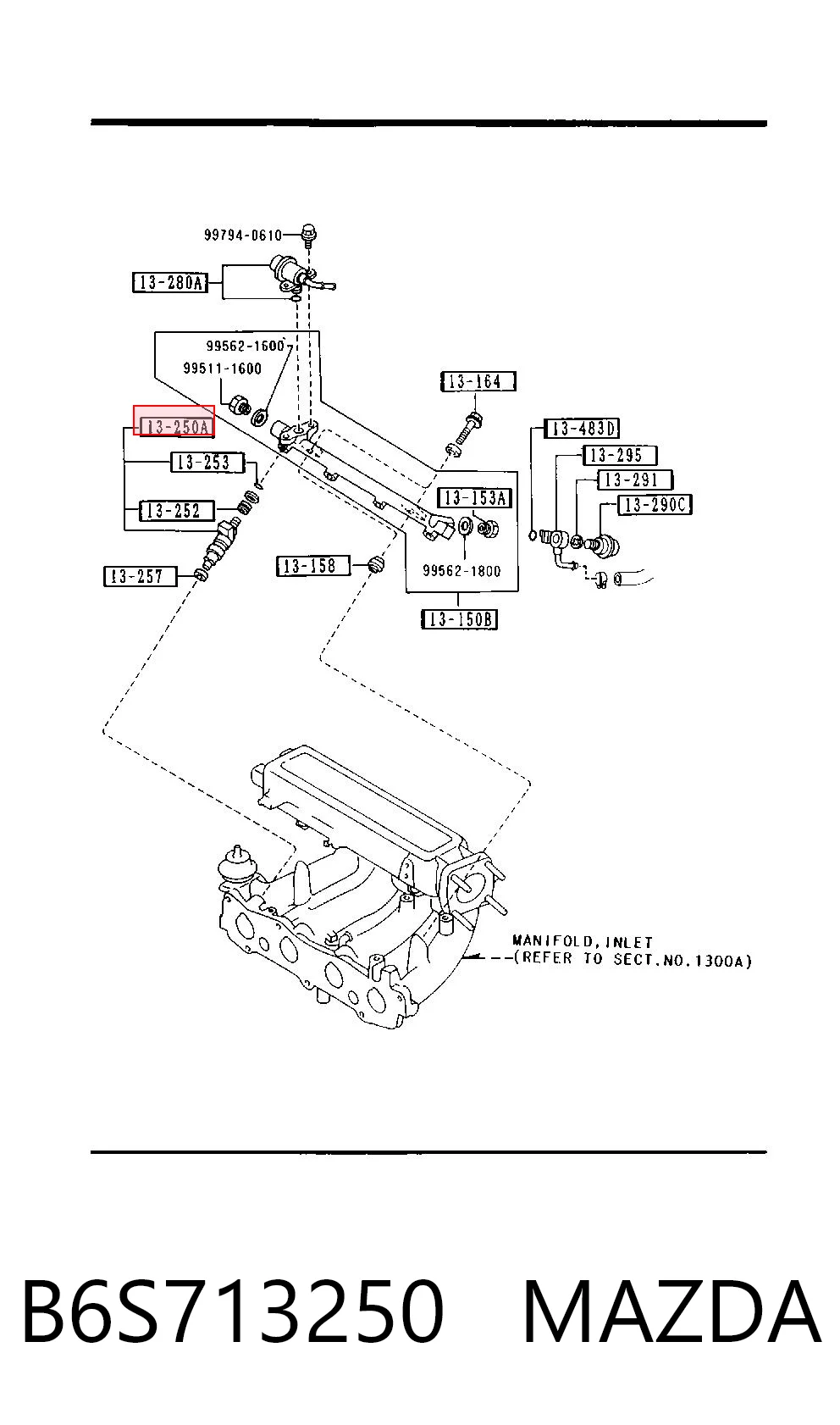 Injetor de injeção de combustível para Mazda 626 III GD