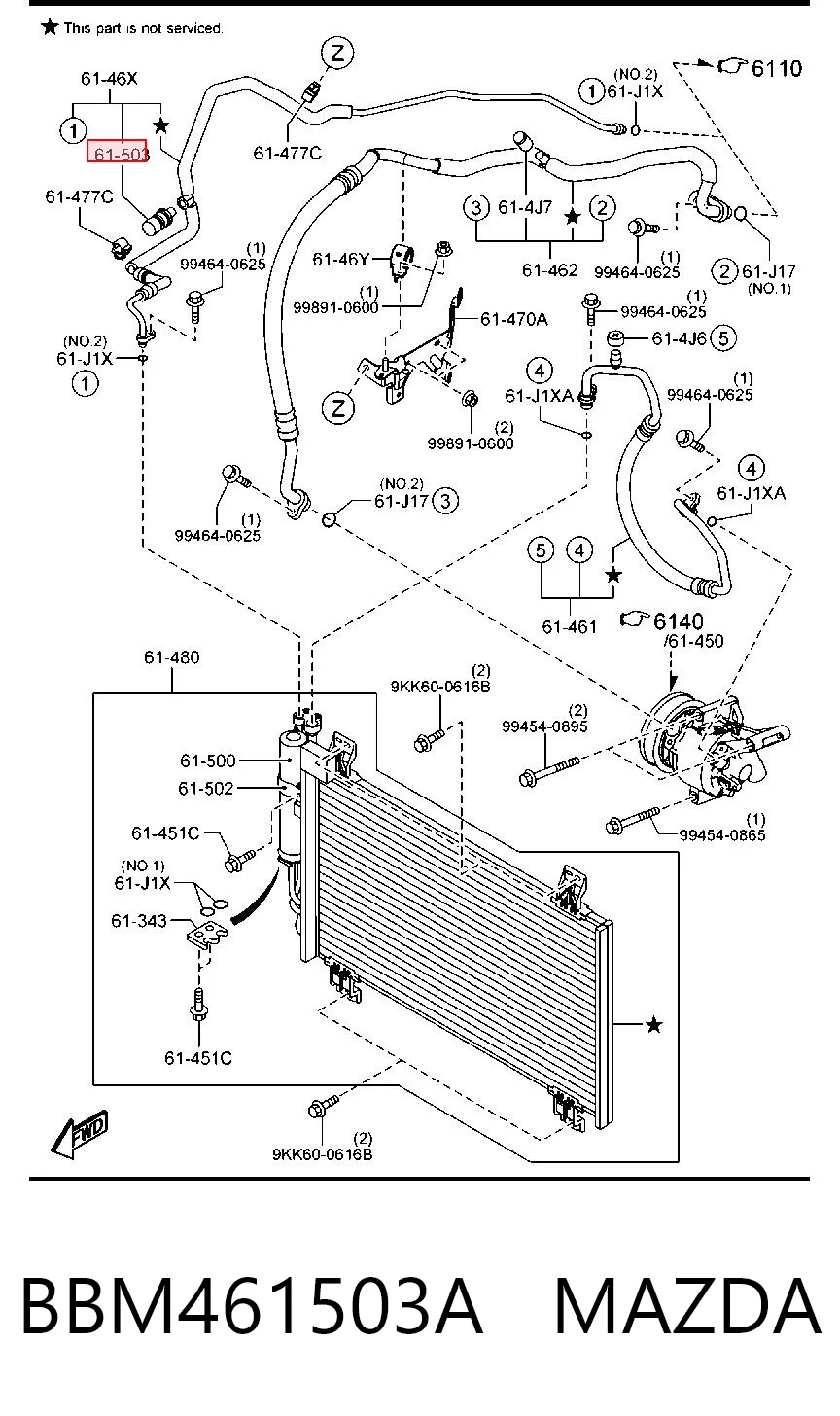 BBM461503A Mazda Sensor de pressão absoluta de aparelho de ar condicionado