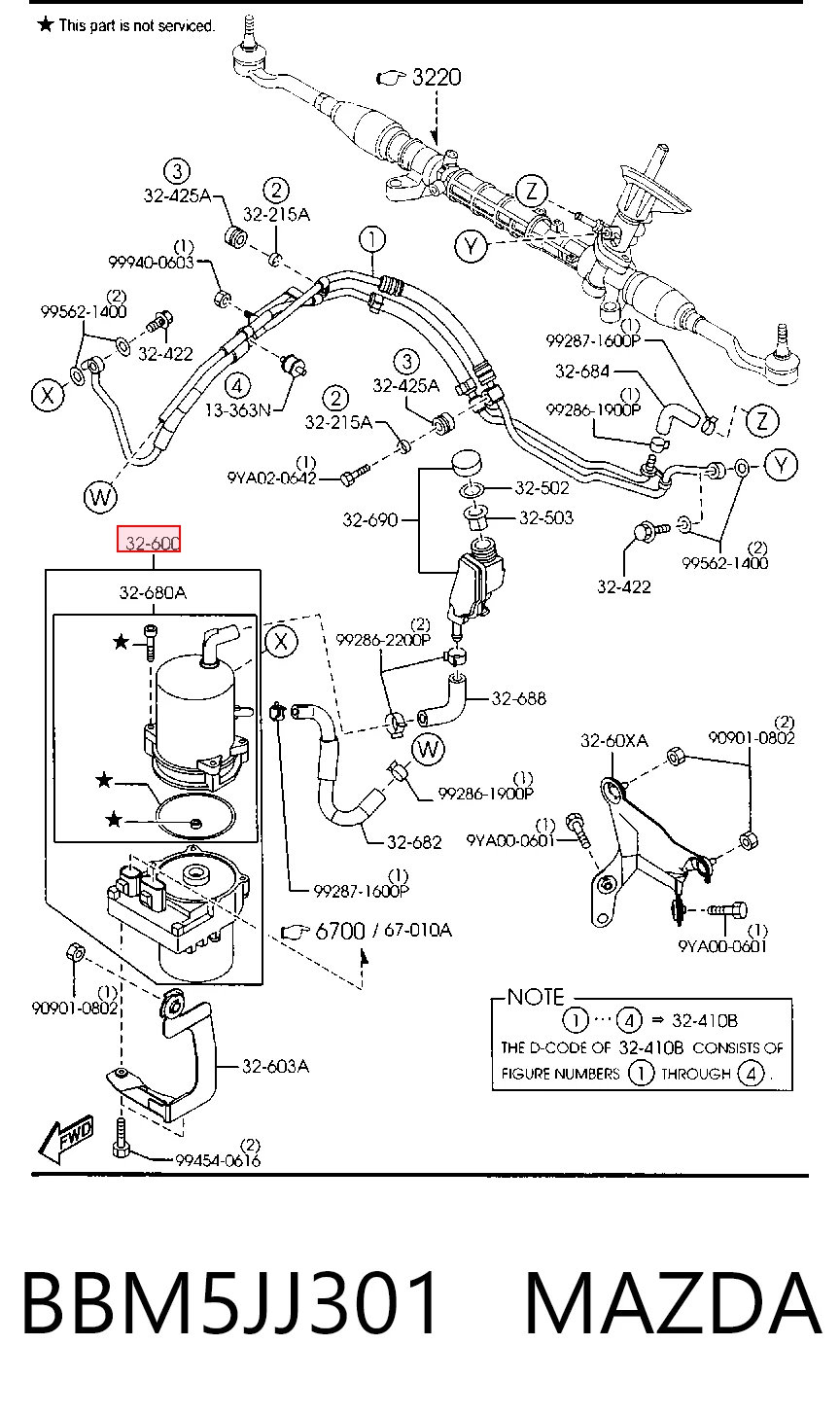  Bomba da Direção hidrâulica assistida Mazda 3 sedan (BL) (2009 - 2013) 