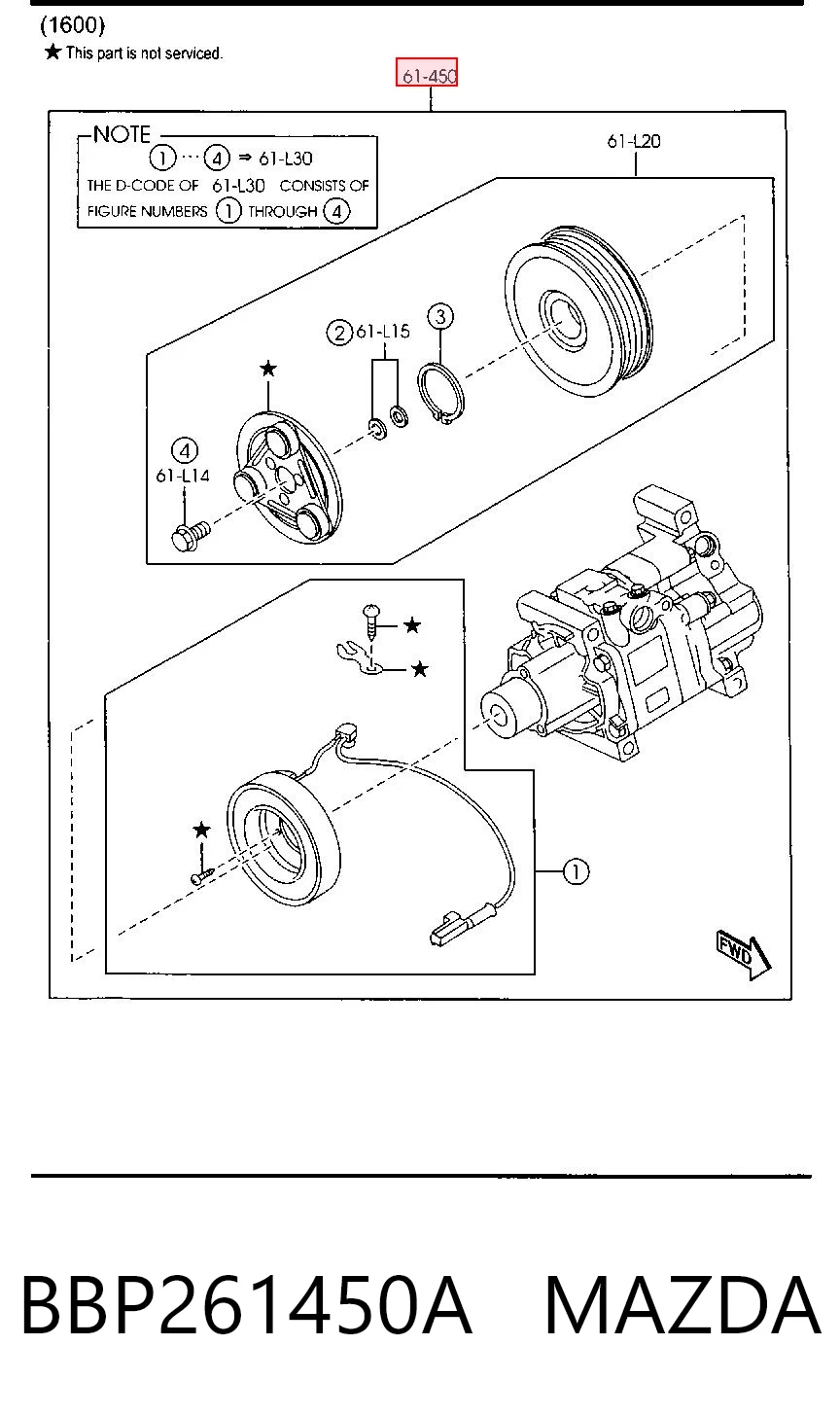 BBP261450A Mazda Compressor de aparelho de ar condicionado
