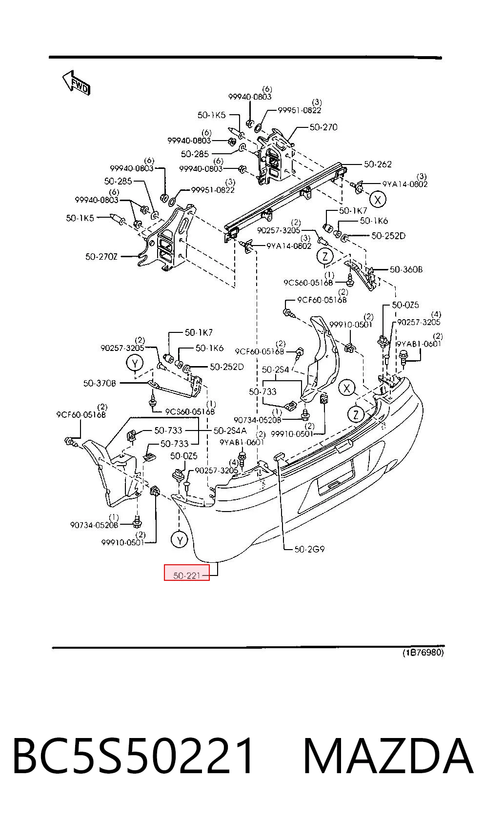 Pára-choque traseiro para Mazda 323 BA