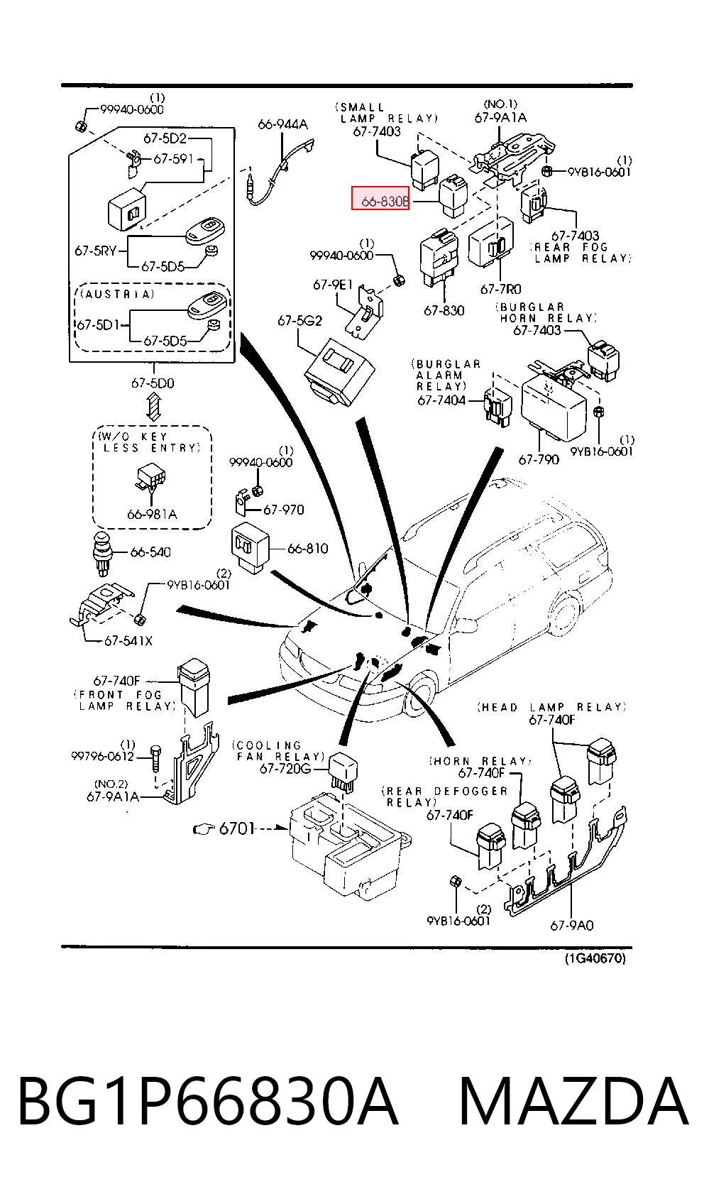 Relê de pisca-pisca para Mazda 323 BA