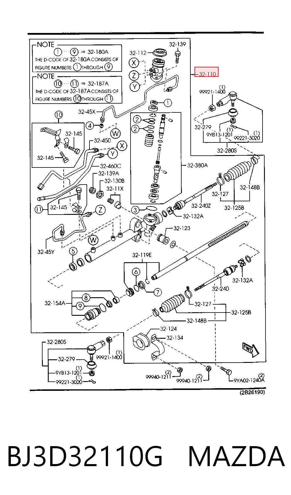 Cremalheira da direção para Mazda 323 F VI BJ