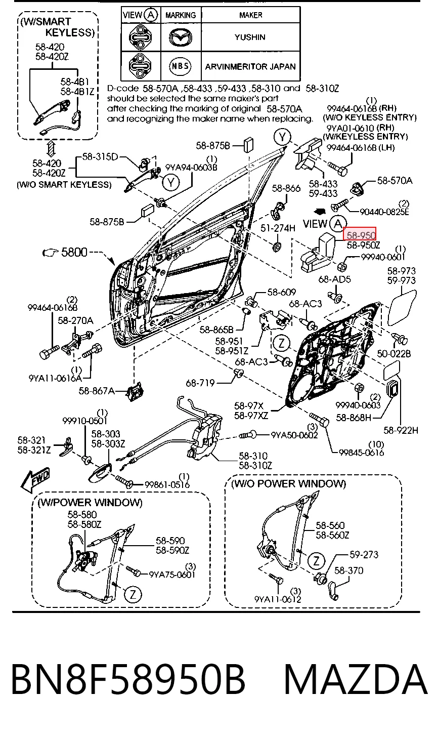 BN8F58950B Mazda