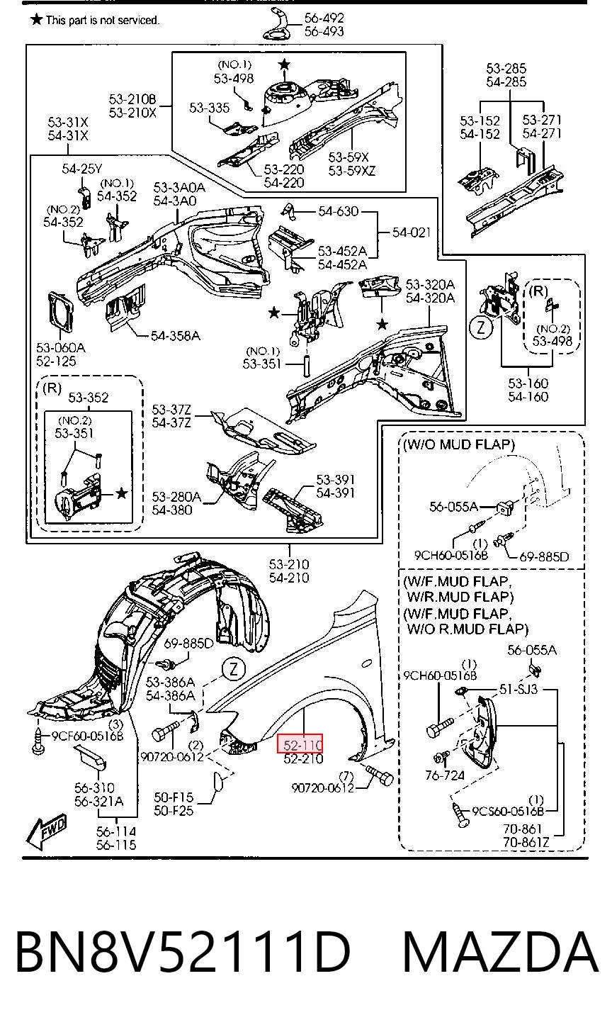 Pára-lama dianteiro direito Mazda 3 preço, a partir de 68,59 USD
