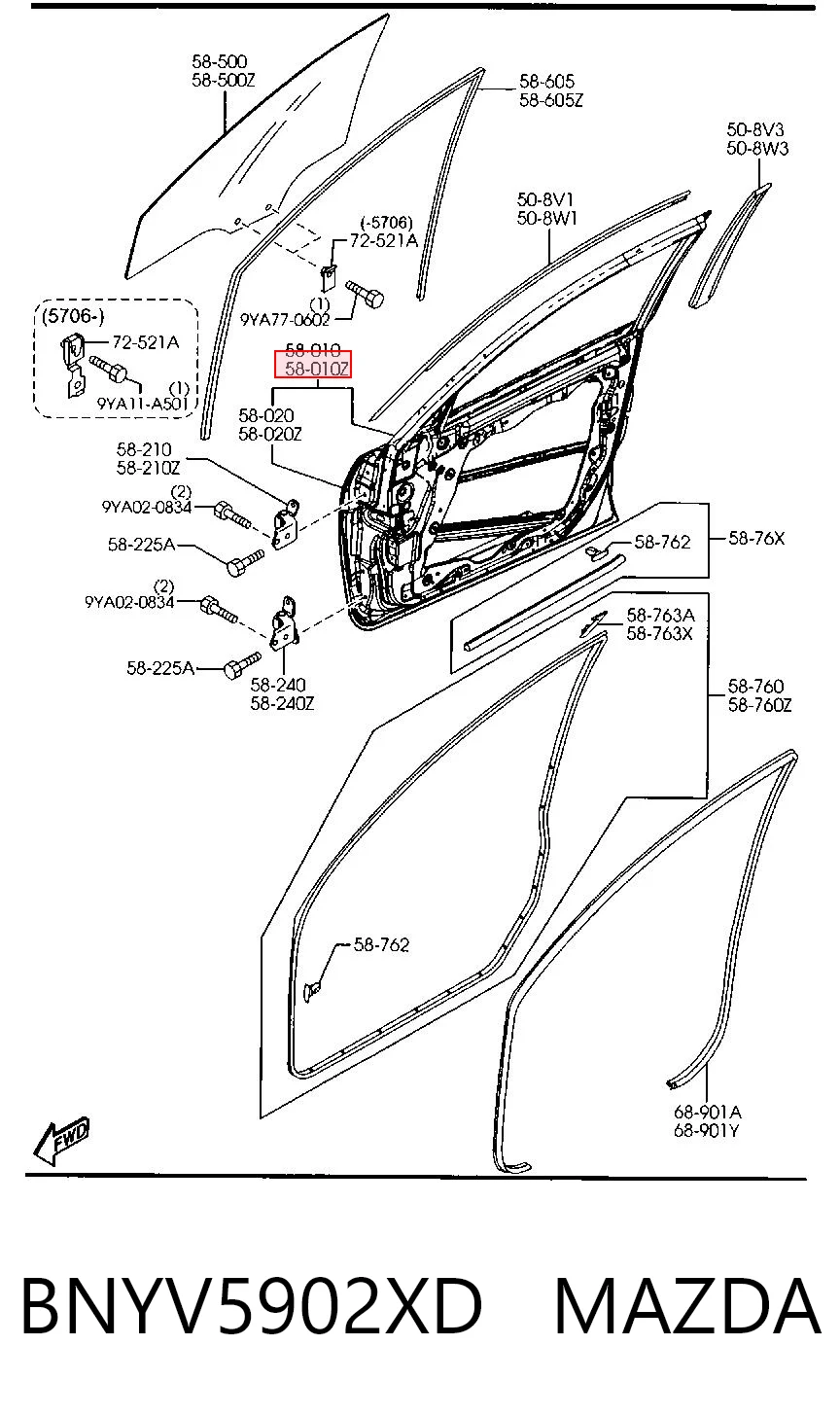 Porta dianteira esquerda para Mazda 3  BK12