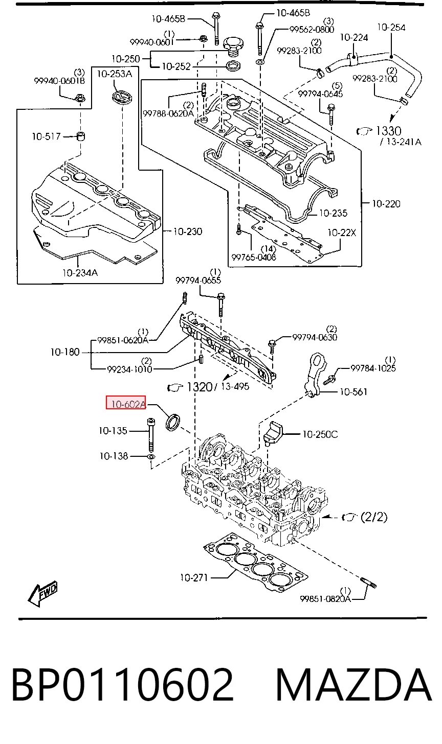 Vedação da árvore distribuidora de motor para Mazda 6  GH