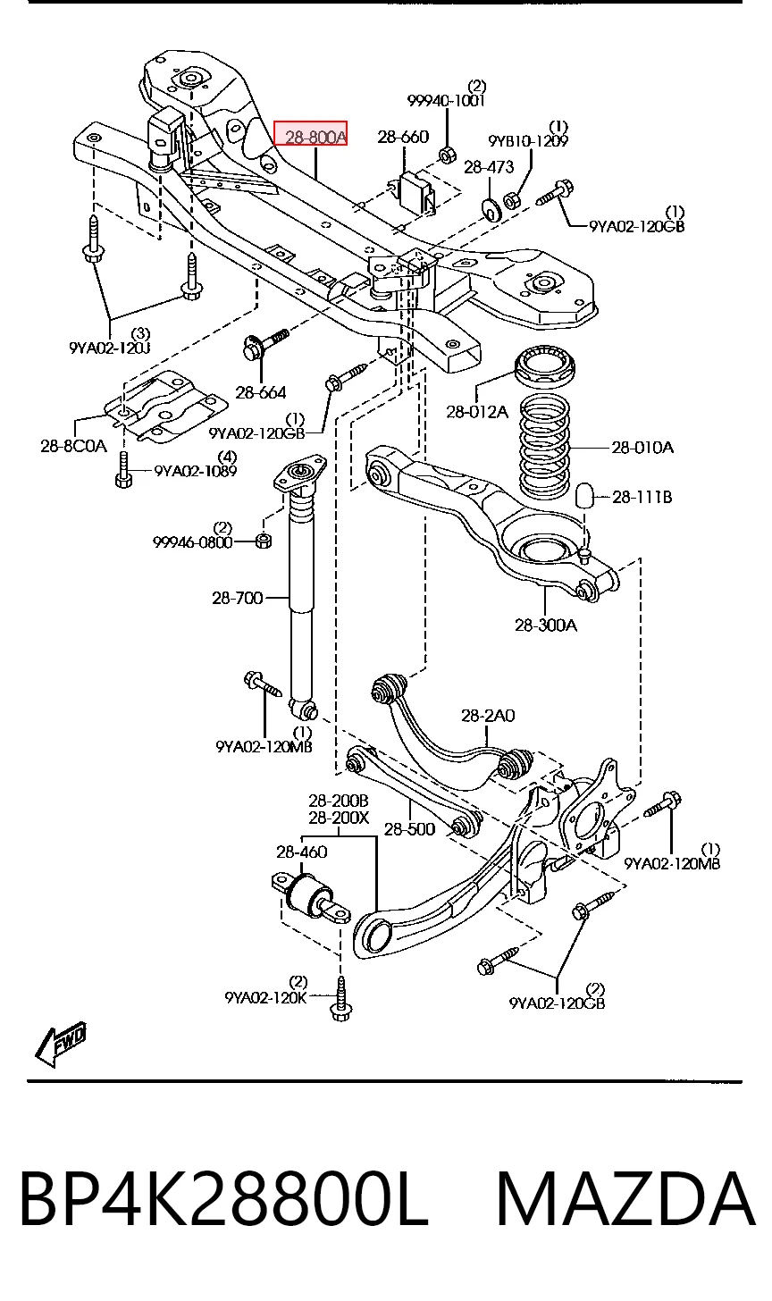 Compre Viga de suspensão traseira (plataforma veicular) Mazda 3 