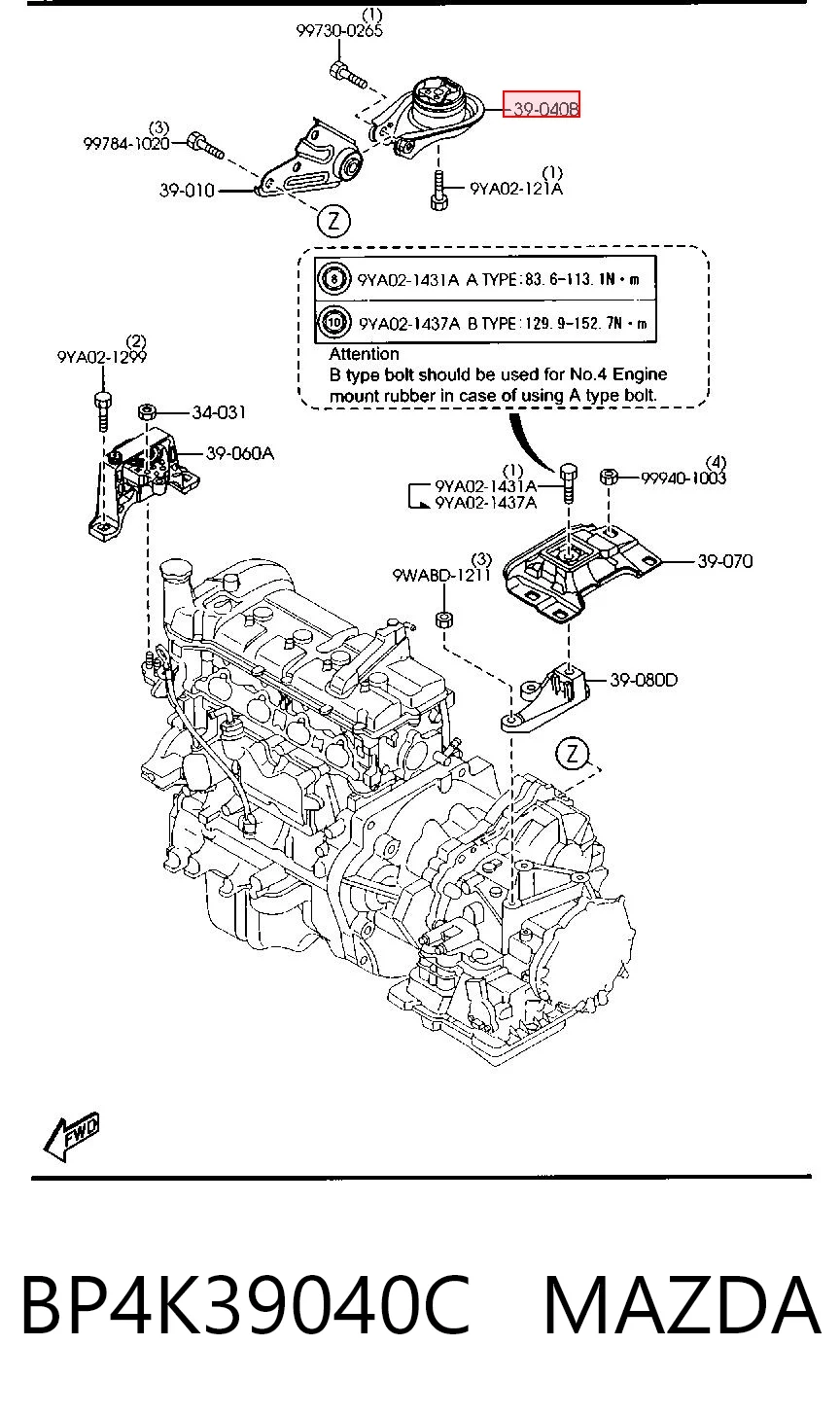 BP4K39040C Mazda
