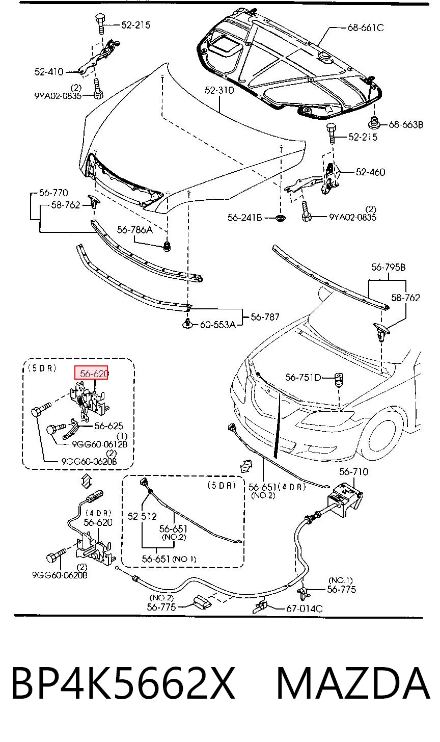 Fecho da capota para Mazda 3  BK