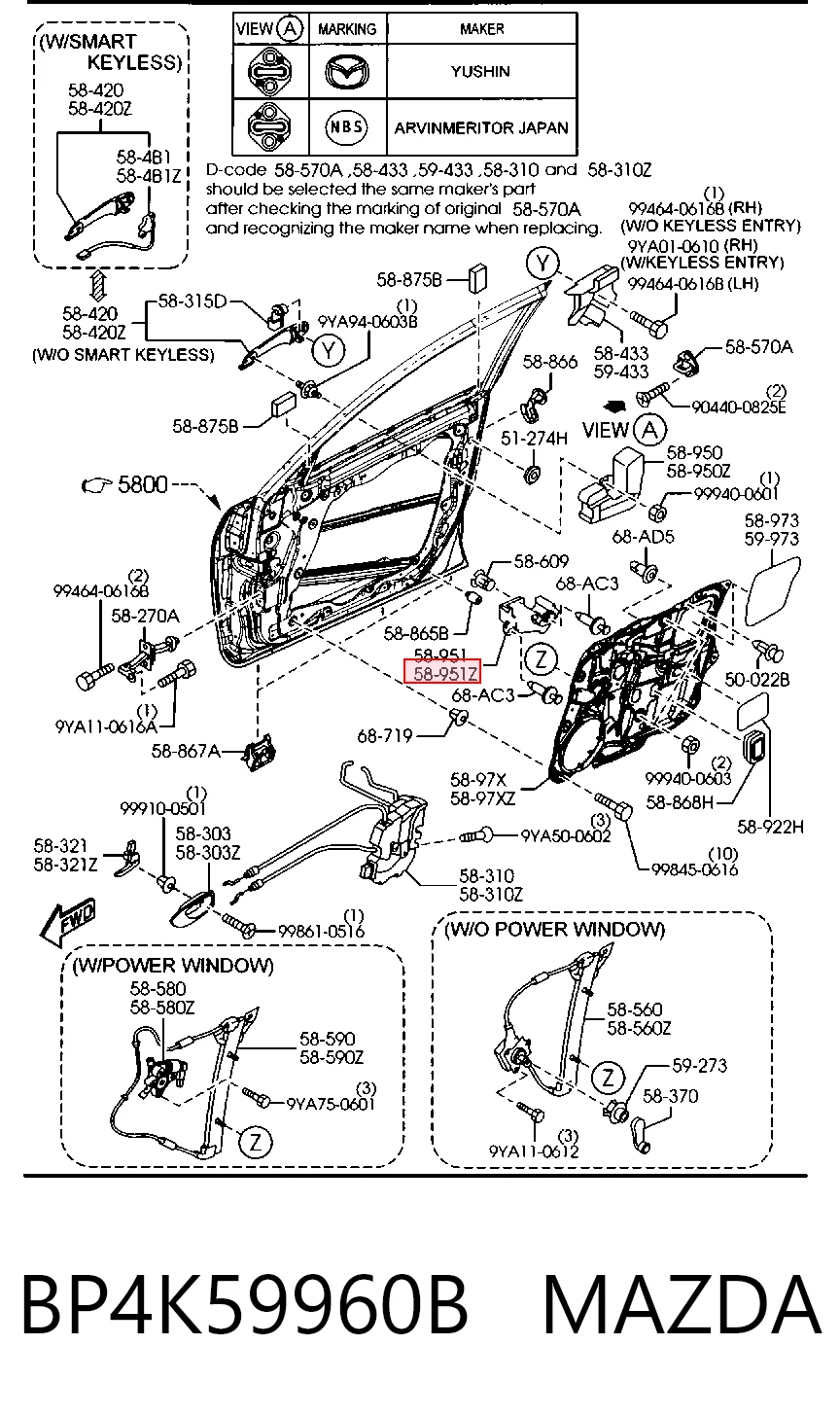 BP4K59960B Mazda