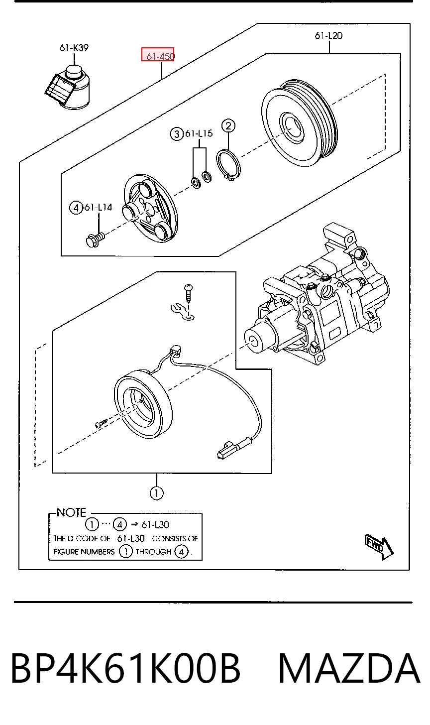 BP4K61K00B Mazda Compressor de aparelho de ar condicionado