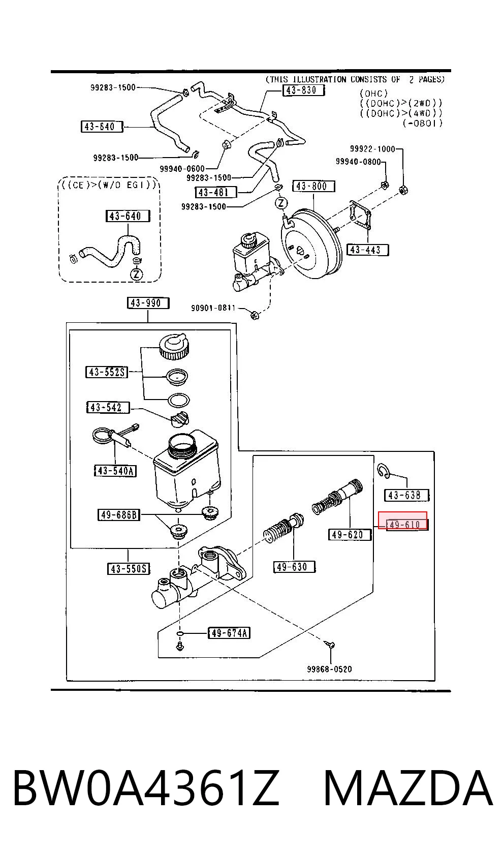 Kit de reparação de cilindro mestre do freio Mazda 323 IV BG ao melhor preço