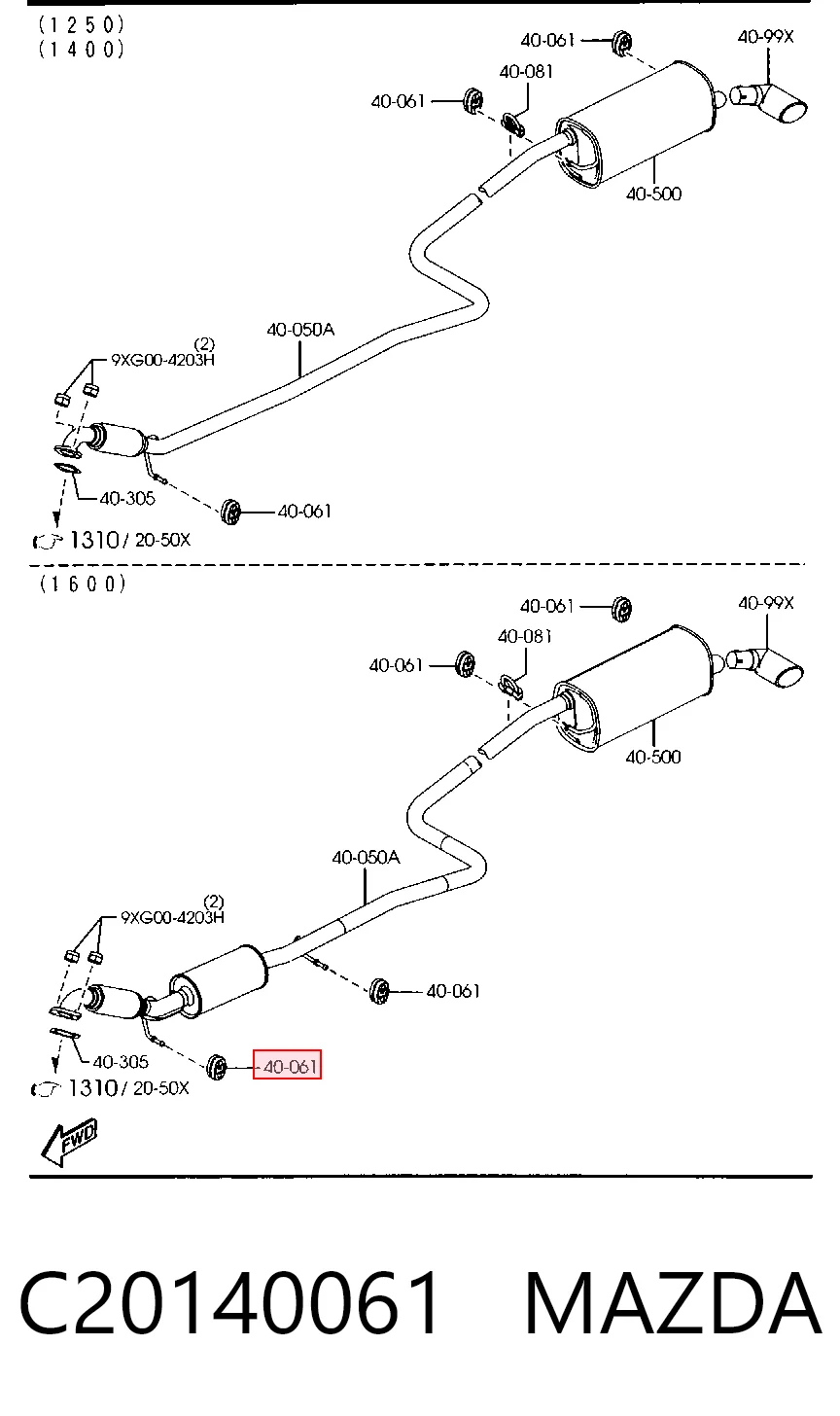 Coxim de fixação do silenciador para Ford Galaxy II CA1 WA6