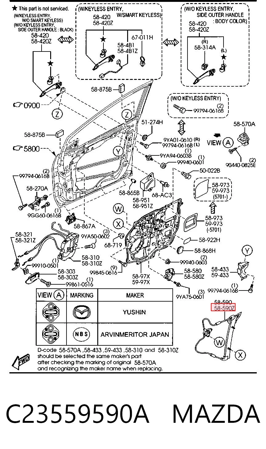 Mecanismo de acionamento de vidro da porta dianteira esquerda para Mazda 5 I CR