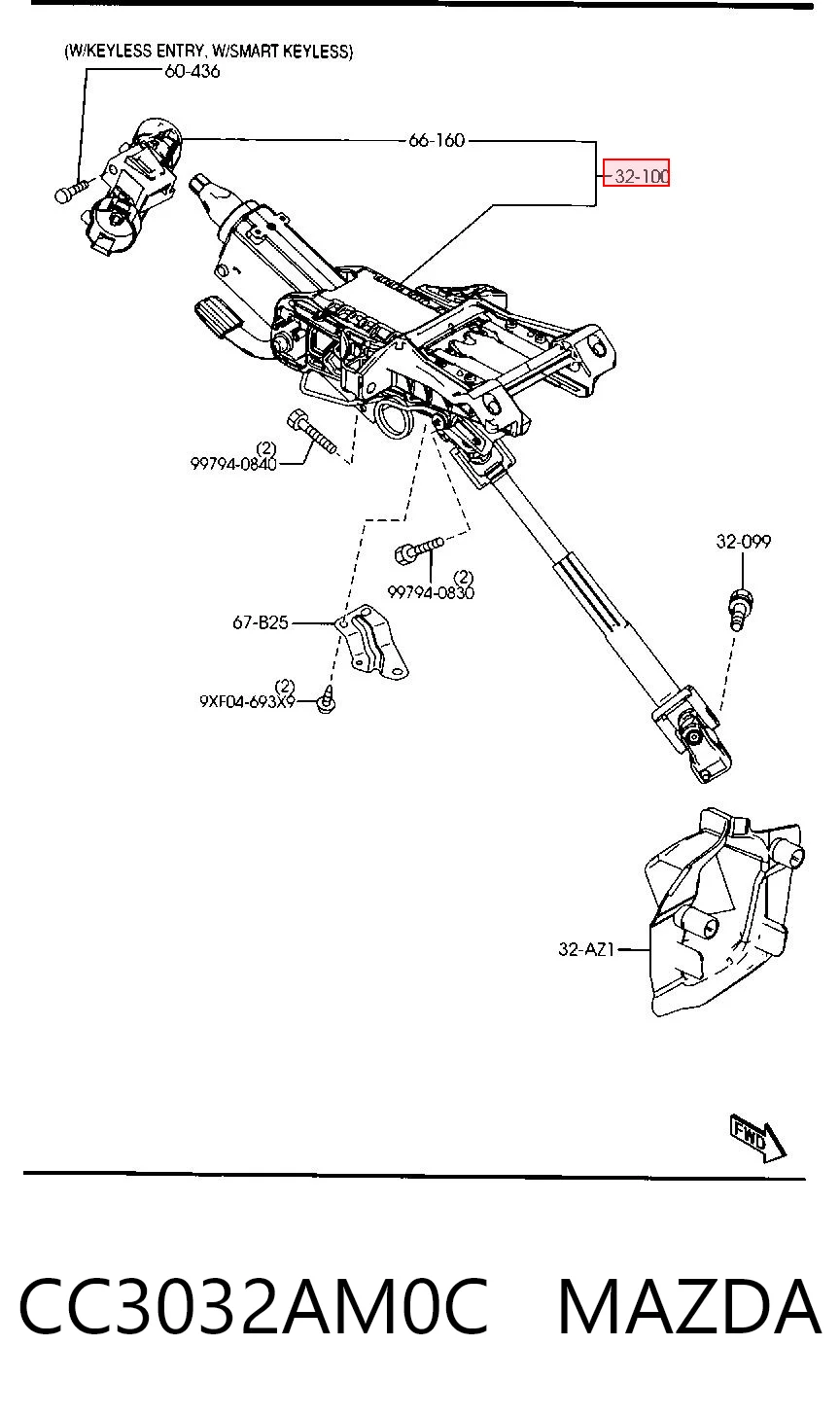Coluna da direção Mazda 5 I CR ao melhor preço