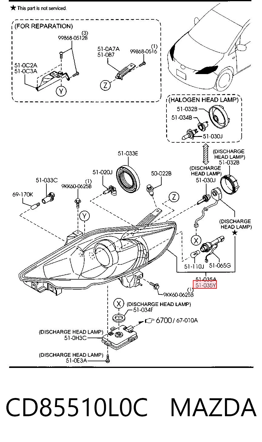 Luz esquerda Mazda 5 I CR