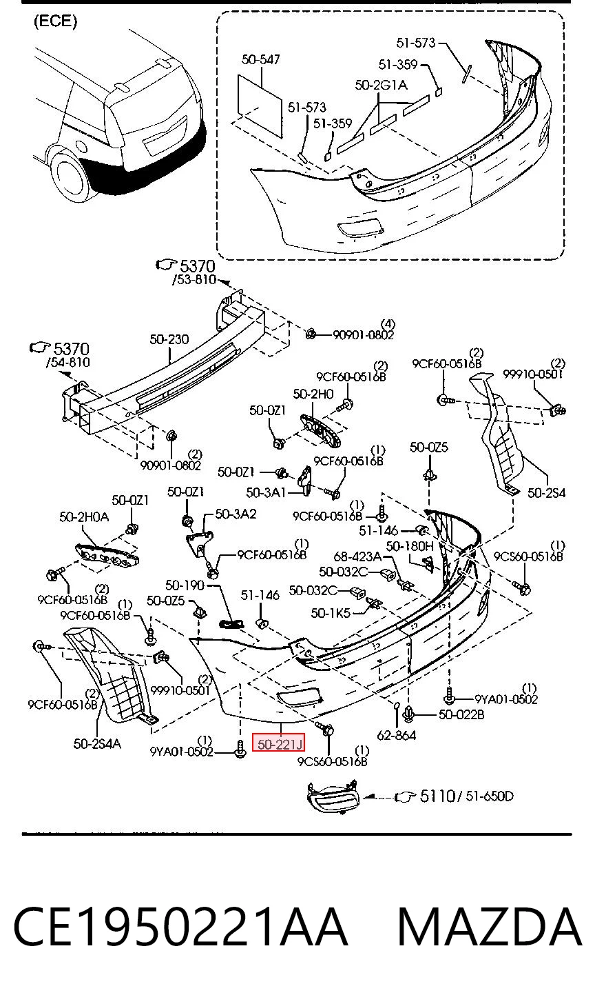 Pára-choque traseiro para Mazda 5 II CR