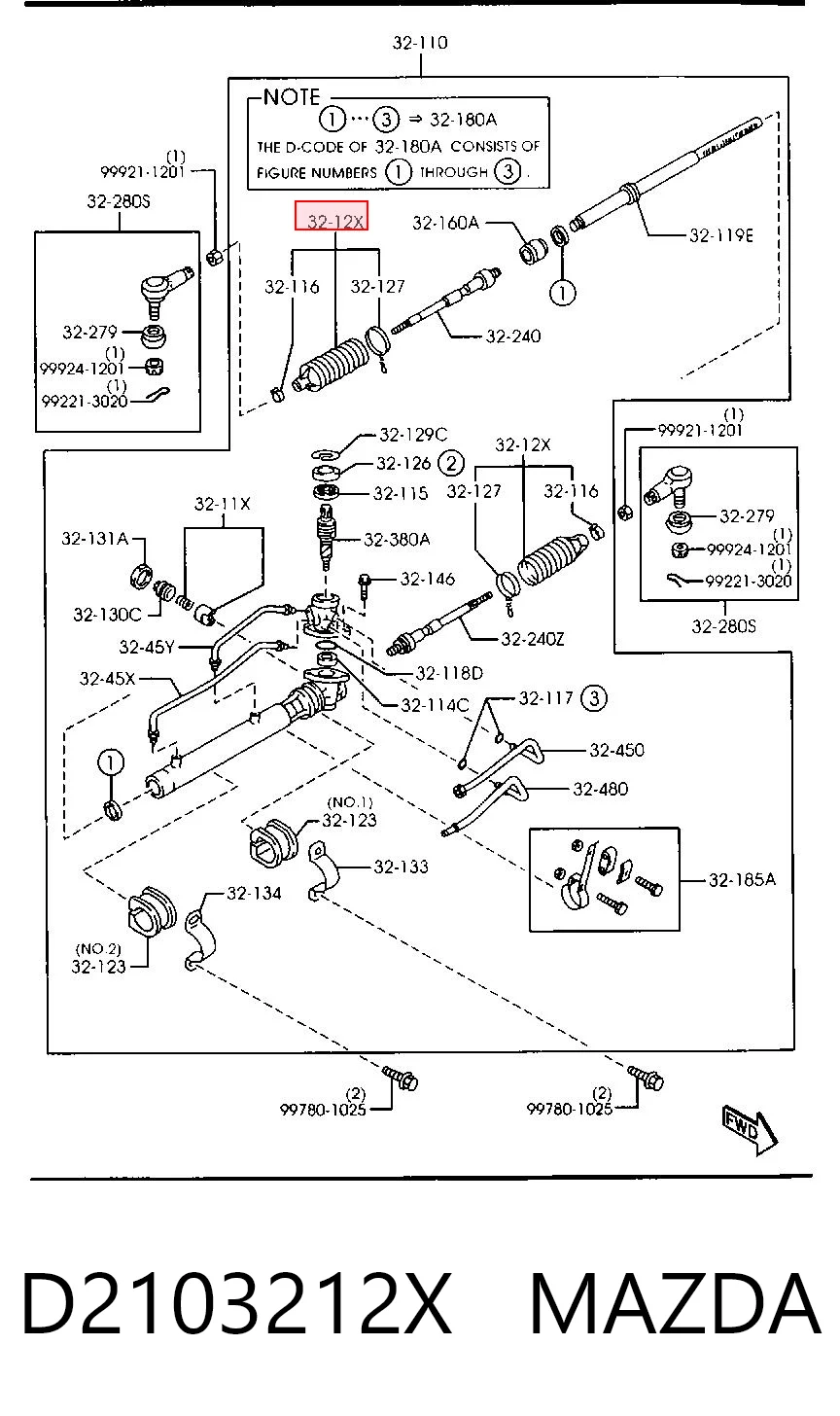 Bota de proteção do mecanismo de direção (de cremalheira) Subaru Legacy I BC