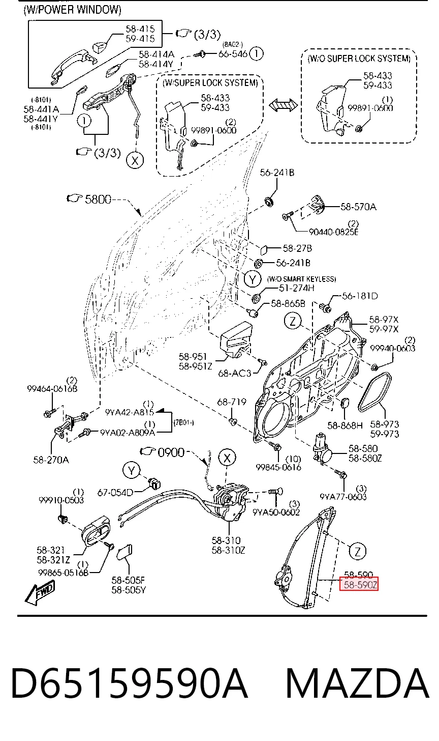  Mecanismo de acionamento de vidro da porta dianteira esquerda Mazda 2 II hatchback (DE) (2007 - 2014) II