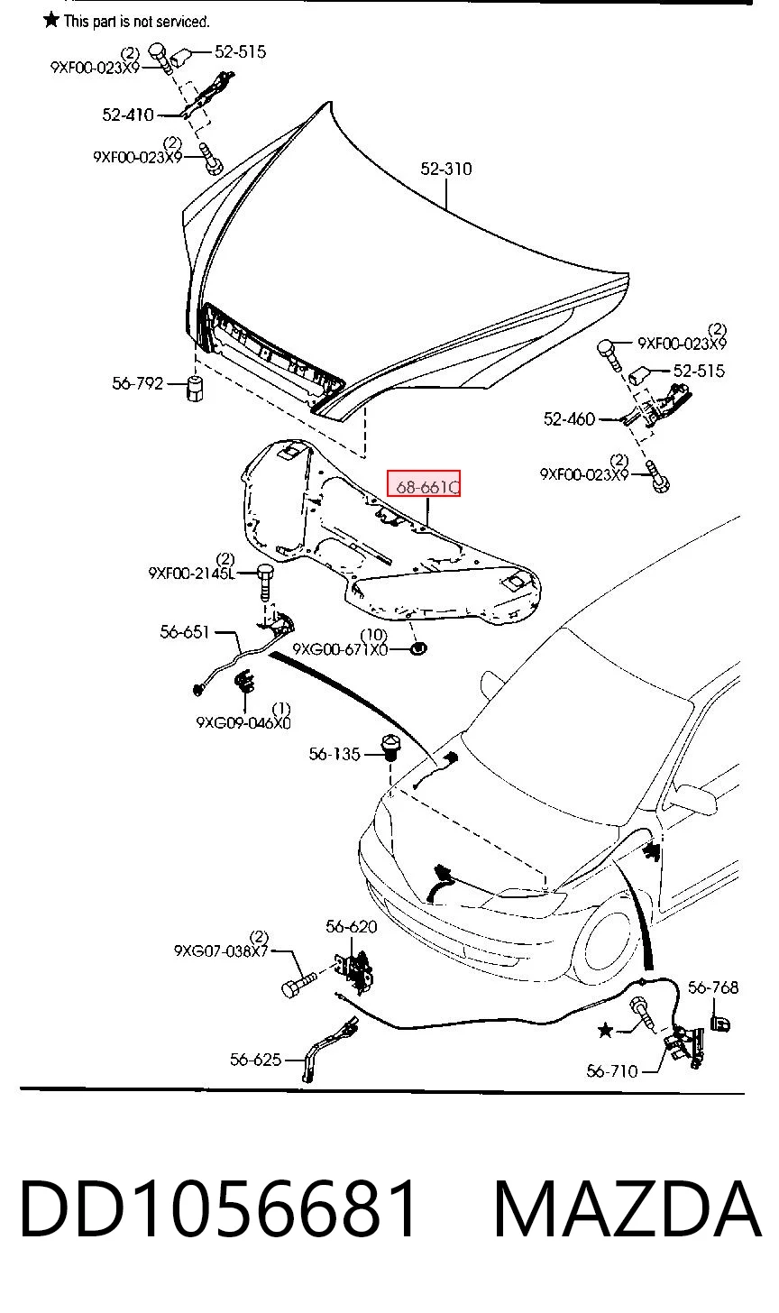 Isolamento de ruído da capota Mazda 2  DY ao melhor preço