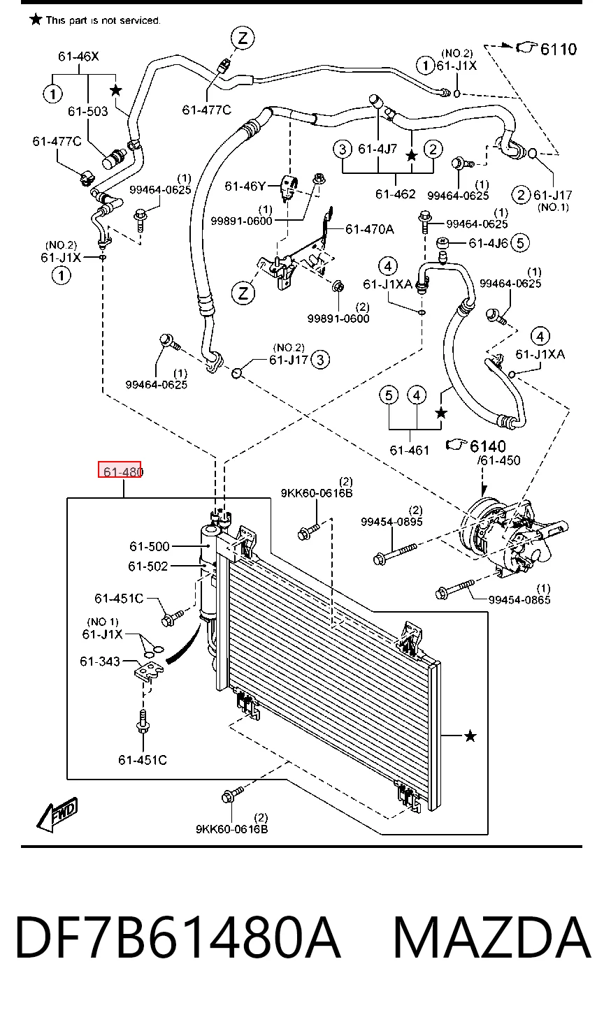 Radiador de aparelho de ar condicionado para Mazda CX-3 DK