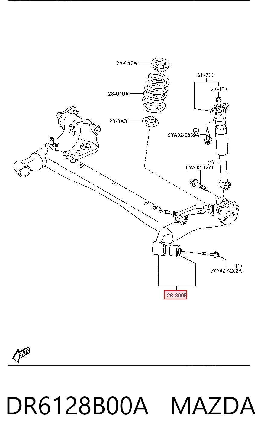 Viga de suspensão traseira (plataforma veicular) Mazda 2 DE ao melhor preço