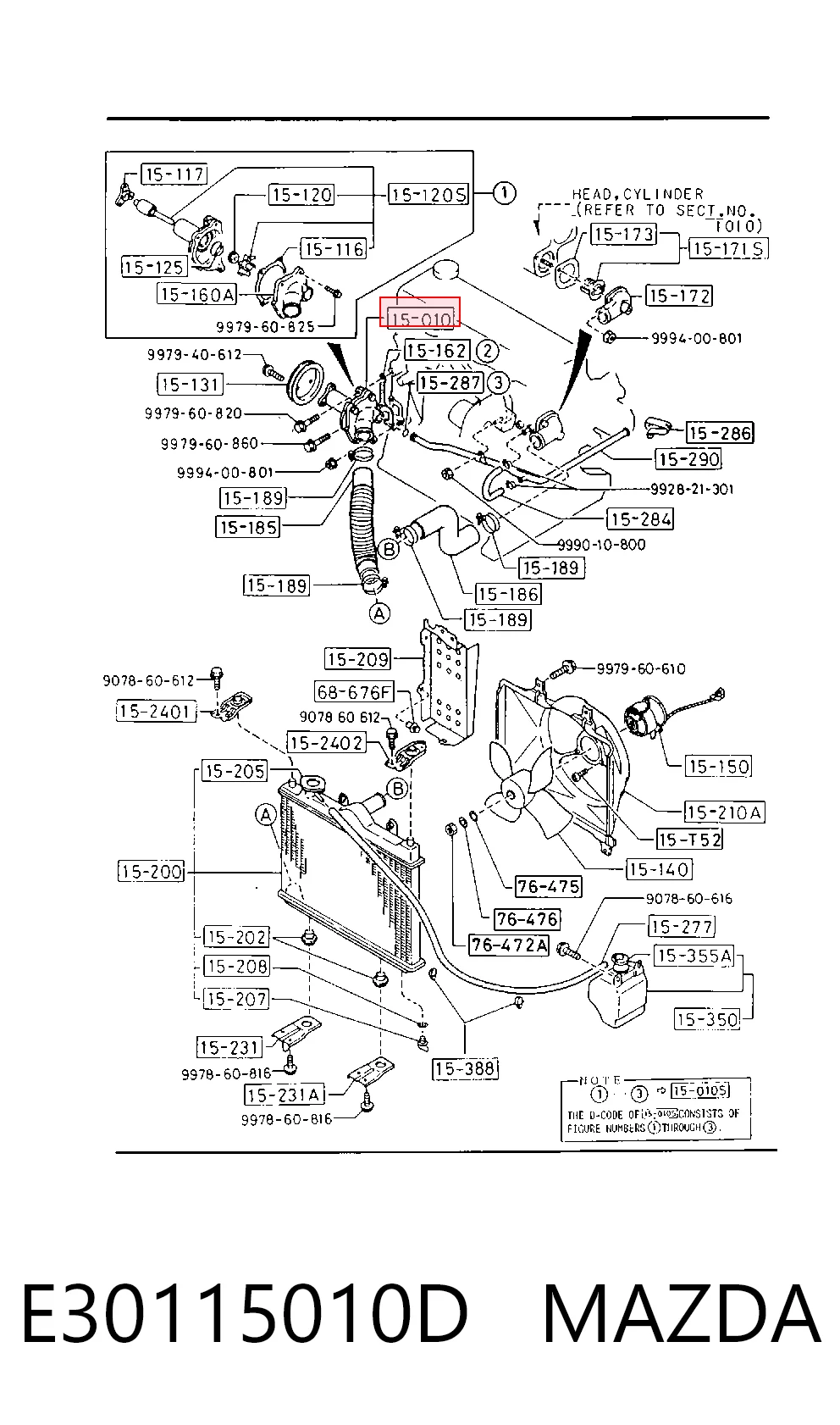 Bomba de água (bomba) de esfriamento para Mazda 323 