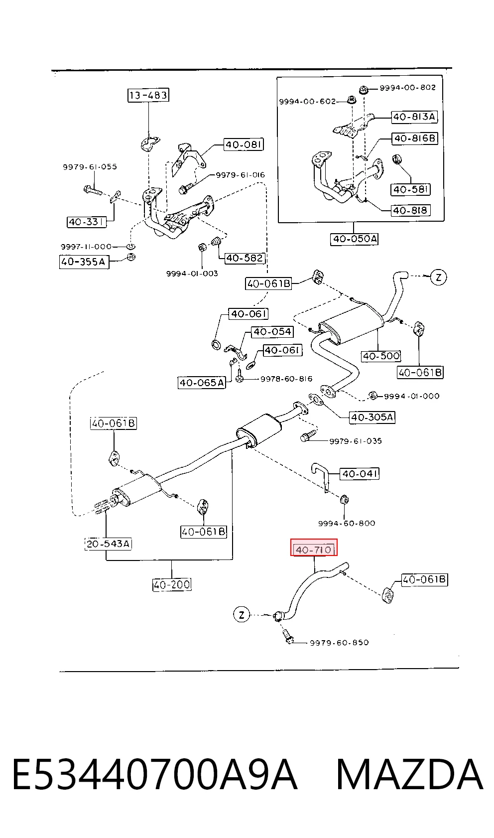 Silenciador, parte traseira para Mazda 323 BF