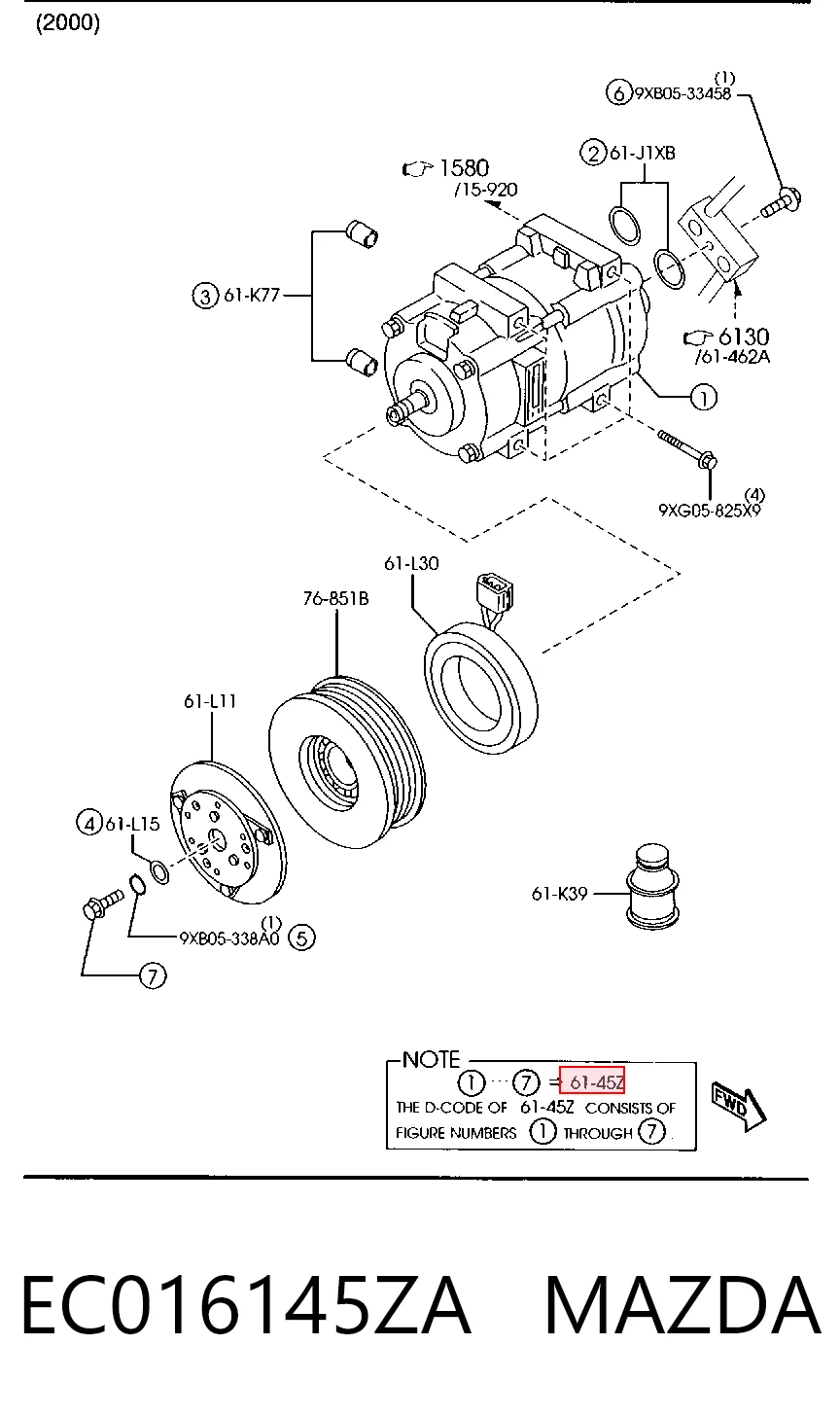 Compressor de aparelho de ar condicionado para Ford Maverick 1N2